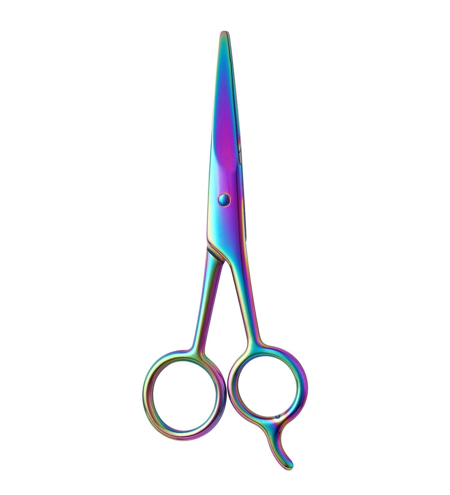 Premium Hairdressing Scissors - Multicolor Stainless Steel Barber Scissors with Razor Blade - Hairdressers Scissors for Salons Barbers Women - Buy Online on GoSupps.com