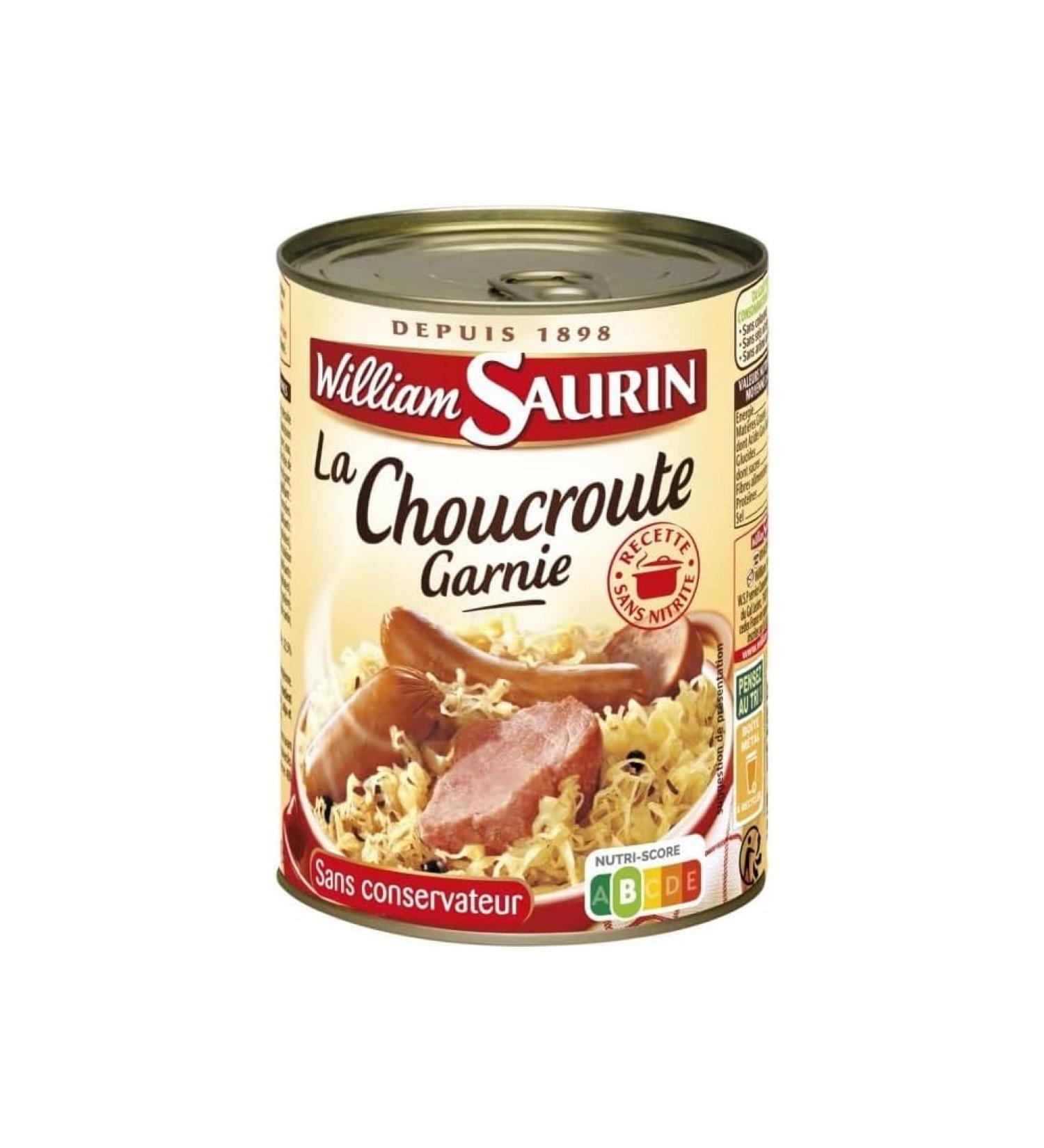 William Saurin Choucroute Garnie Plat Cuisin Sans Conservateur 400g Lot de 4 - Buy Online on GoSupps.com