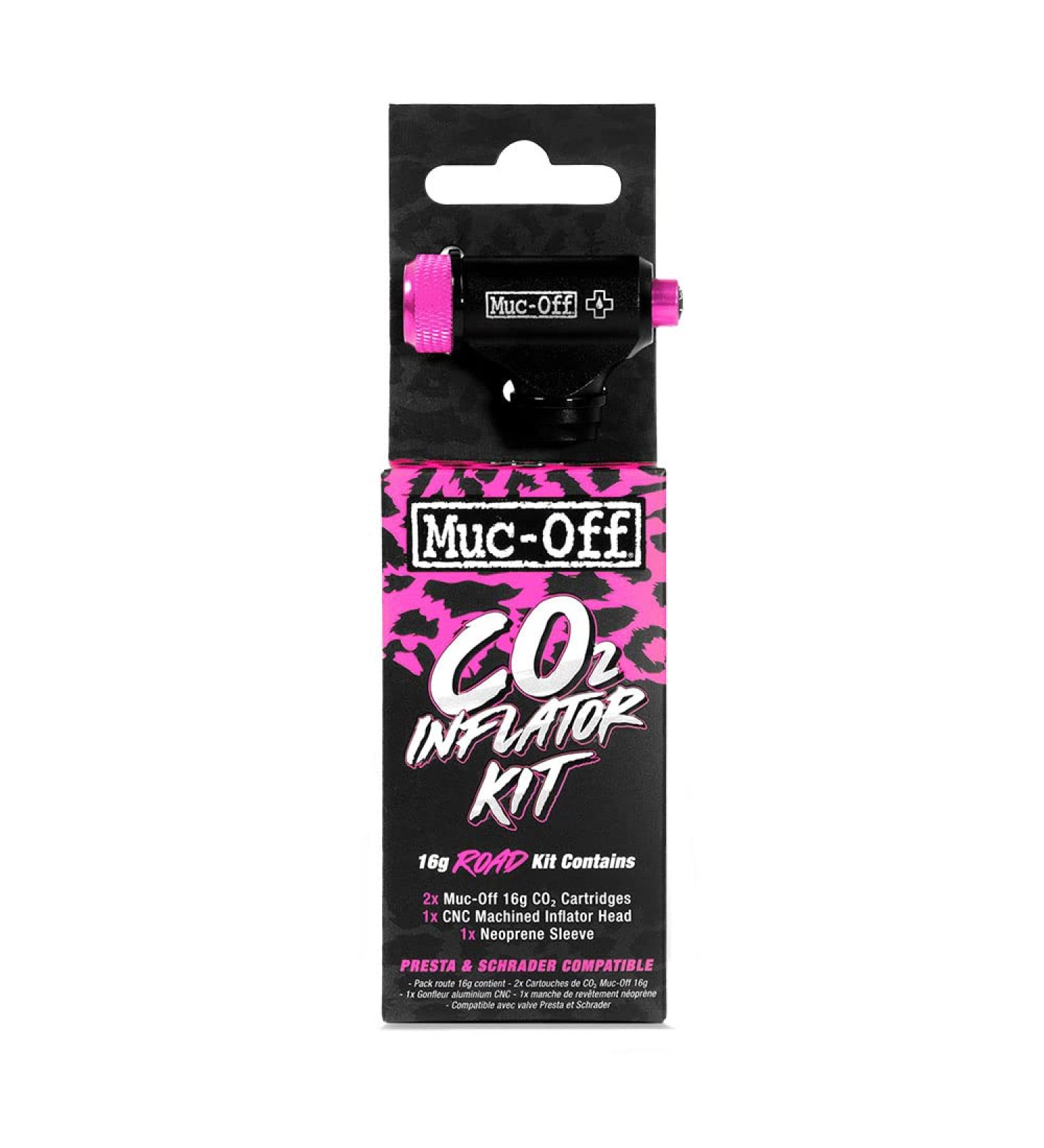 Muc-Off CO2 Inflator Kit - Presta & Schrader Compatible Bike Pump for Road Bikes - Buy Online on GoSupps.com