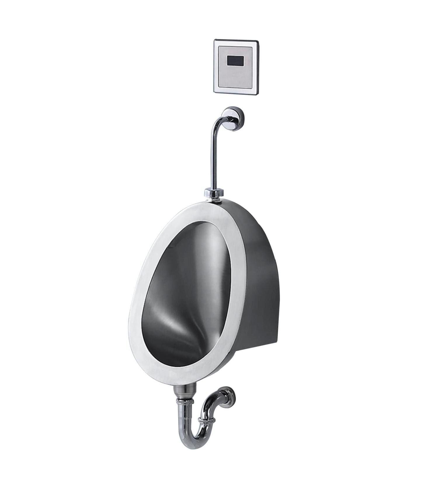 Stainless Steel Urinals Smart Flushing Urinals Standing Urinals in Bathroom High-Efficiency Urinals with Commercial Smart Sensor Flushing Valves Suitable for Family B (Wall Drainage) - Buy Online on GoSupps.com