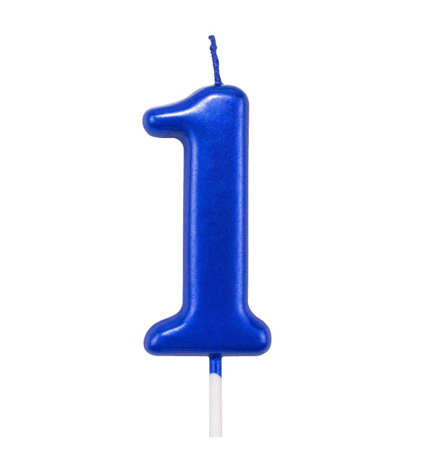 NEWCANDLE Blue 1st Birthday Candle - Roman Numeral Cool Number Candle for 1 Year Old Cake Celebration - Buy Online on GoSupps.com