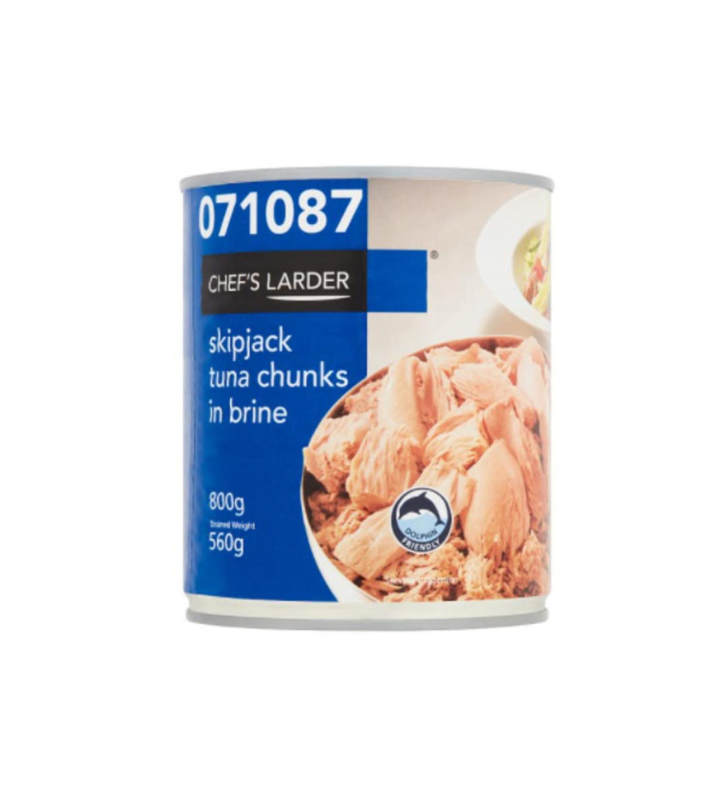 Chef's Larder Skipjack Tuna Chunks in Brine 800g x 6