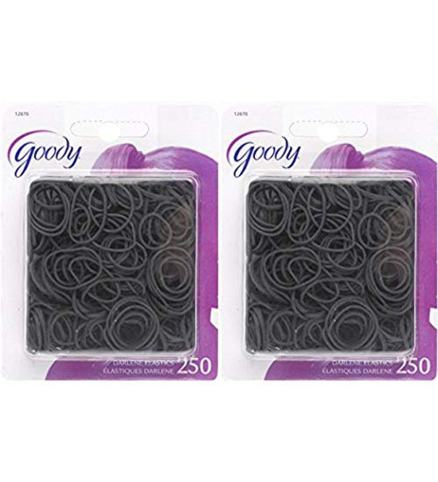 Goody Classics Girls Rubberband Black 250 Count (Pack of 2)
