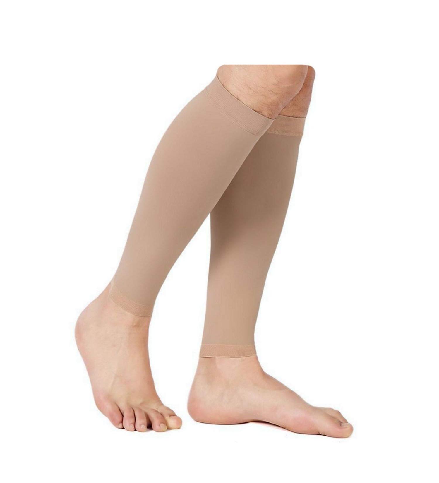 Calf Slimming 3D Compression Leg Shaping Massaging Effect Workout Circulation Toning Sleeve (Beige)