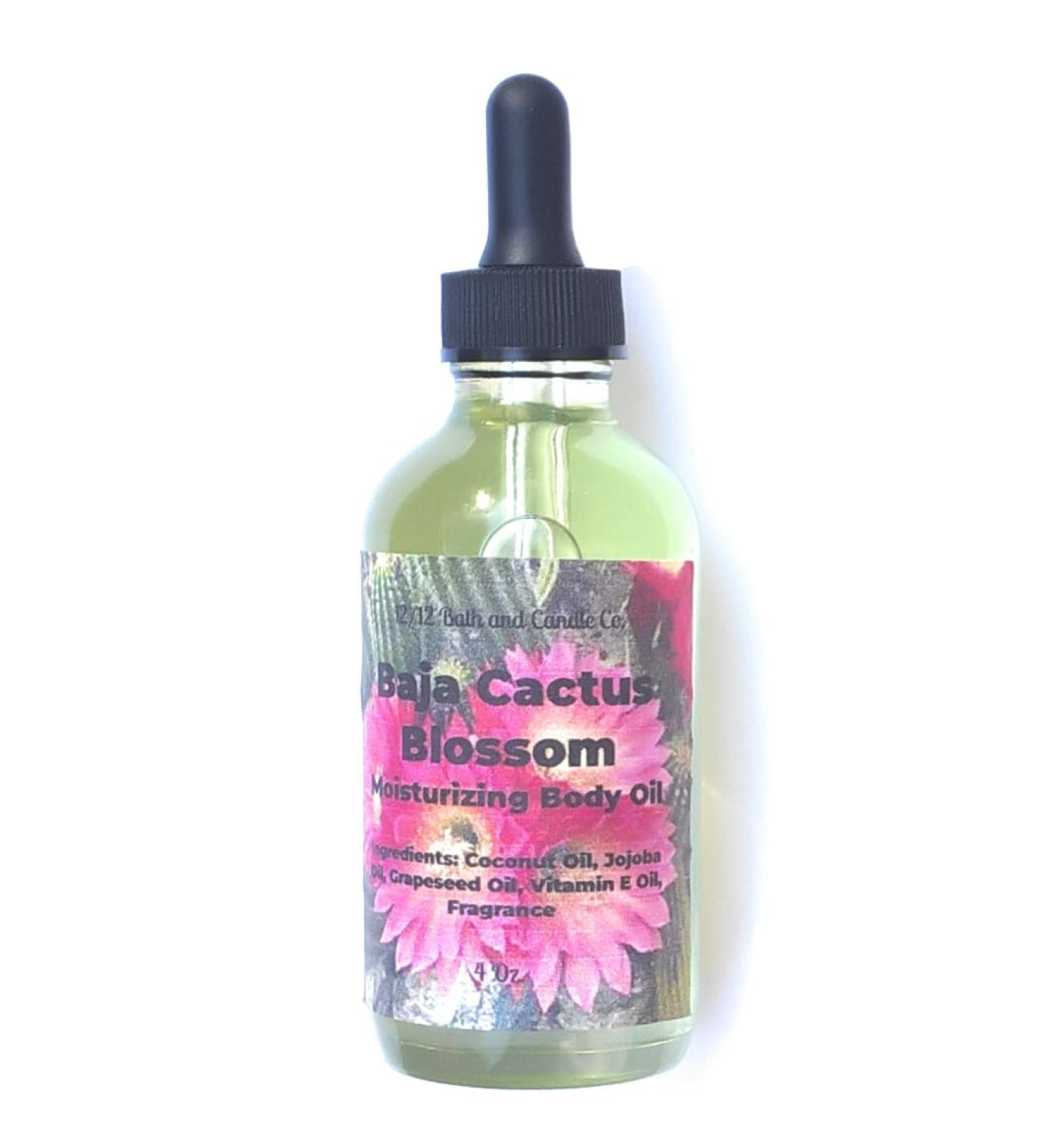Baja Cactus Blossom Moisturizing Body Oil with Coconut Jojoba Grapeseed Vitamin E Oil 4 Oz Cactus Blossom Perfume