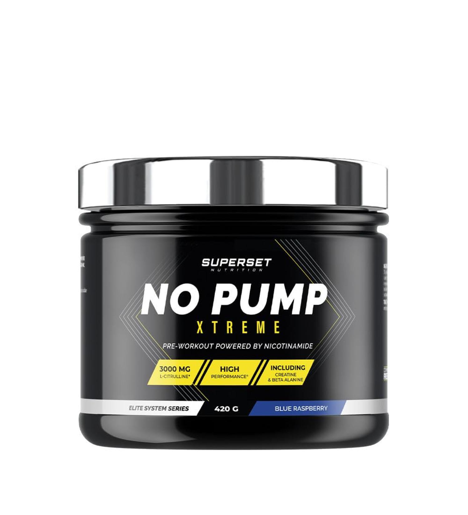  SUPERSET NUTRITION Superset Nutrition - No Pump Xtreme (420g) - Pre-Workout - The benchmark for intense pre-workouts enriched with creatine! - Blu - Buy Online on GoSupps.com