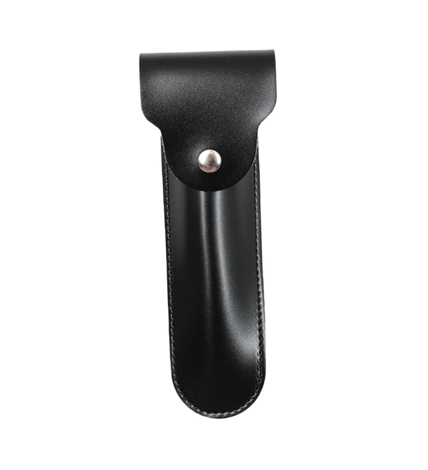 FRCOLOR Leather Shaver Storage Cover - Travel Razor Case & Pouch for Safety Razors | Handmade Compact & Stylish | Perfect Gift for Dad - 16.5x4.2CM Black - Buy Online on GoSupps.com