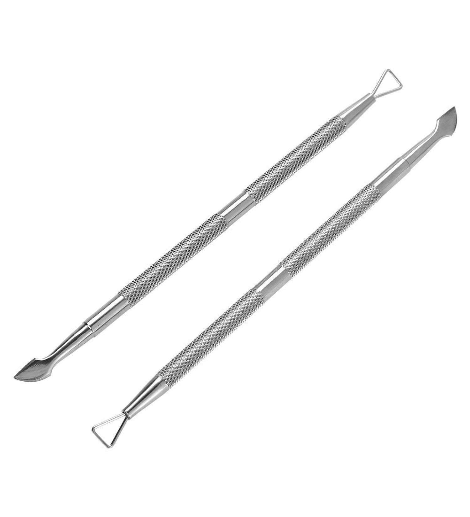 Cuticle Pusher Stainless Steel Professsional Stainless Steel Double Head Nail Cuticle Pusher Nail Polish Gel Scraper Peeler Nail Care Beauty Tool for Manicure Beauty Salon - Buy Online on GoSupps.com