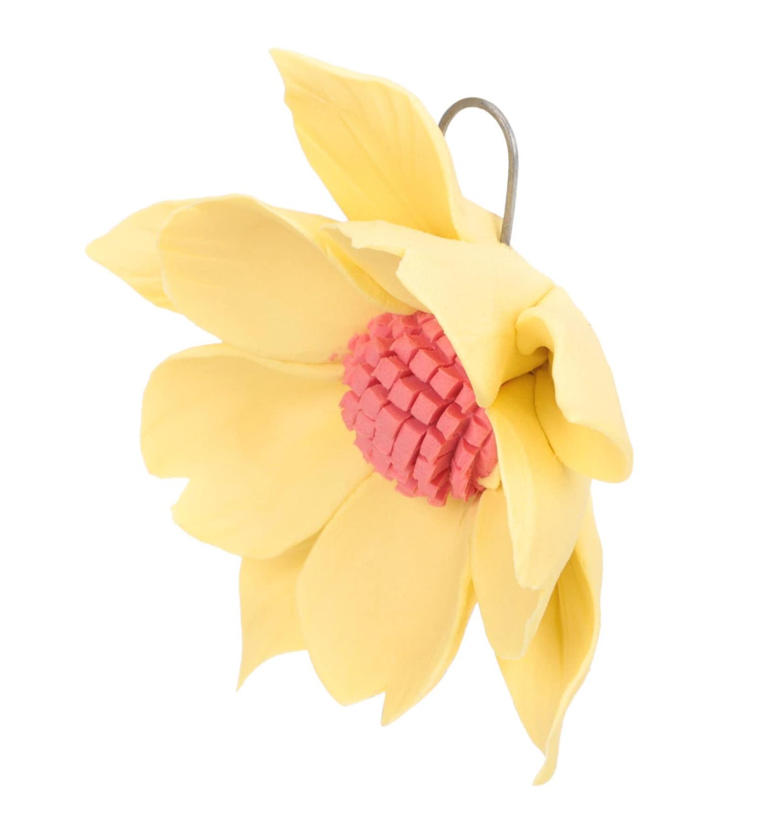 Artibetter Metal Wall Decor Bathroom Decor Wall Art Ceramic Flower Wall Decoration Home Accents Decor Tv Hand Decor Metal Wall Bathroom Wall Decor 7.5x7.5cm Yellow - Buy Online on GoSupps.com