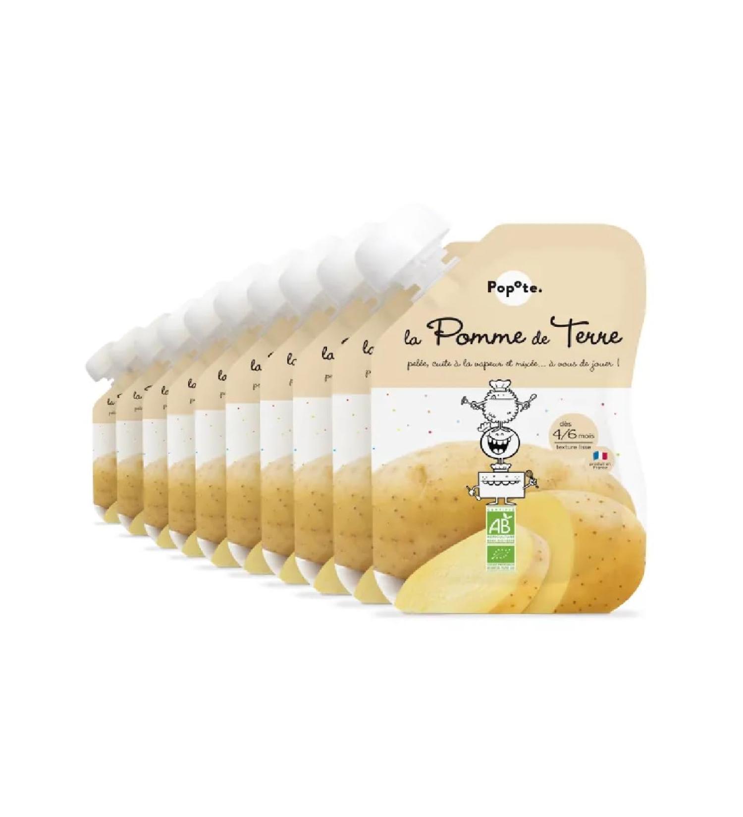 POPOTE - Pur e de Pomme de Terre Bio B b - D s 4/6 mois - Gourde Individuelle - Texture Lisse Pratique - F culent Doux et Rassasiant - Sans Sel Ajout - Diversification Alimentaire - Pack 10 x 120 g - Buy Online on GoSupps.com