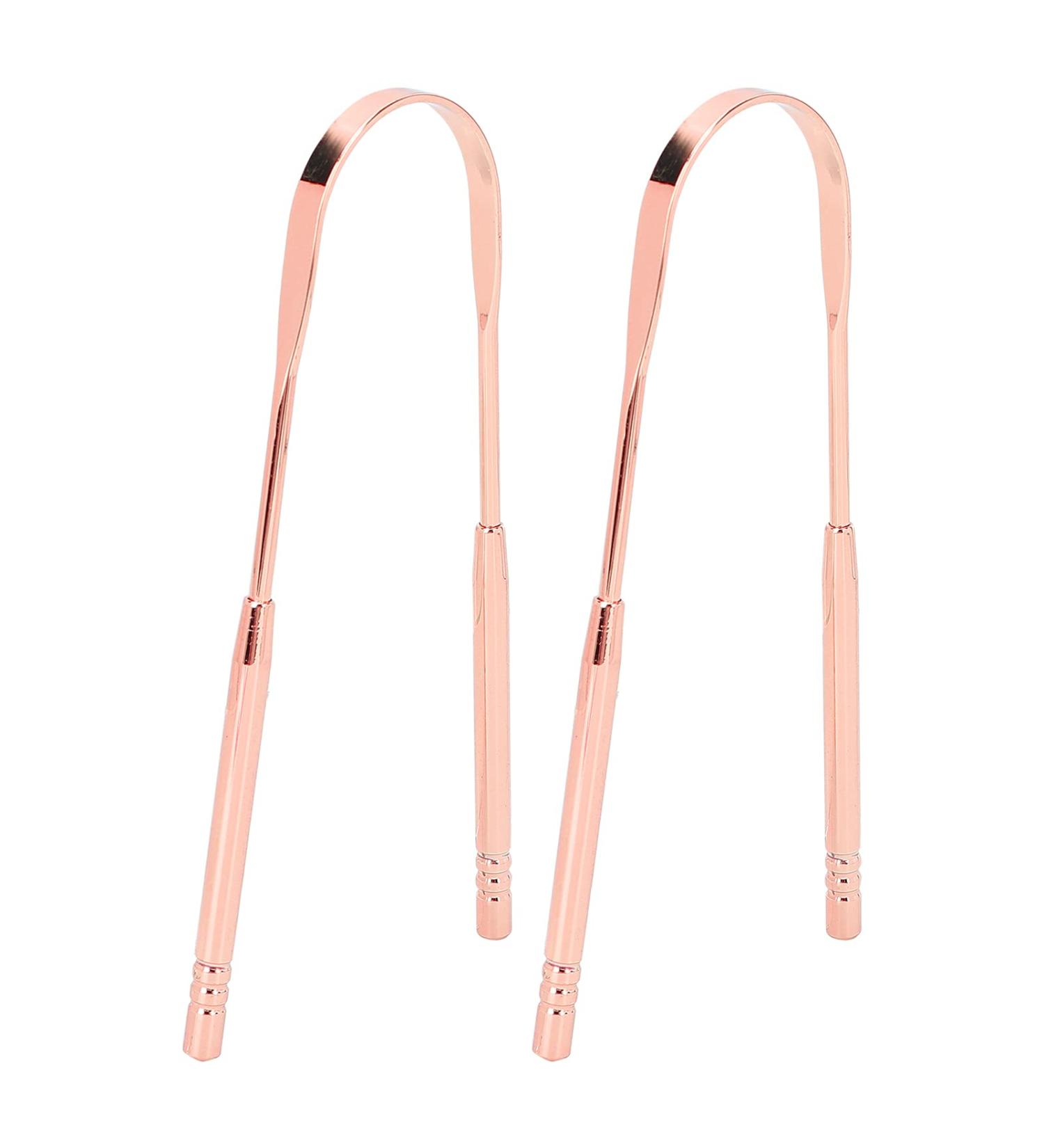 Buy Durable Tongue Cleaner Tool - 2 Pieces for Adult Oral Hygiene | Rose Gold | Best Oral Care Solution - Buy Online on GoSupps.com