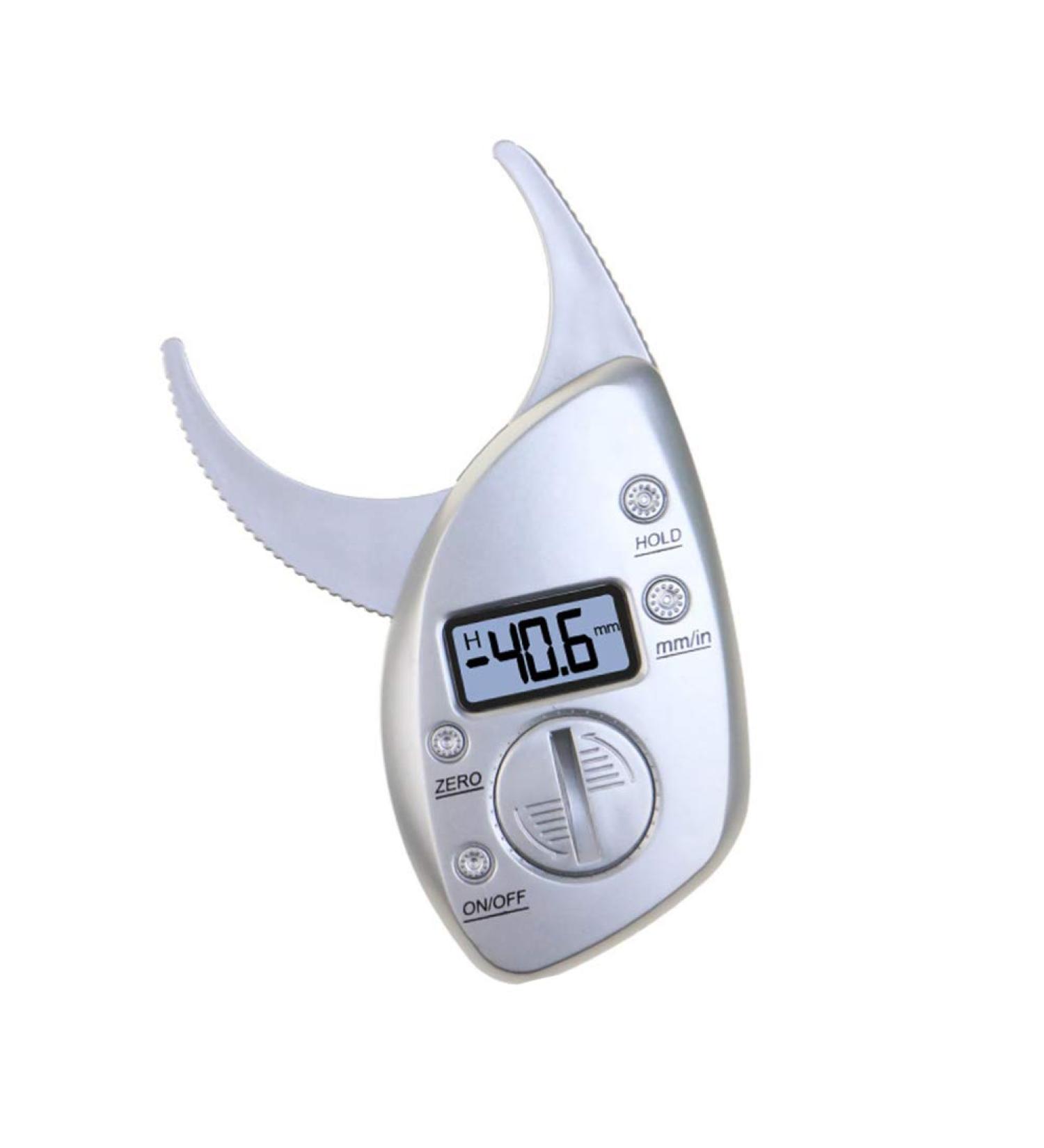 Nuobesty Digital LCD Body Fat Measuring Device | Accurate Body Fat Analysis Caliper for Women & Men | Measure Body Fat Percentage - Silver - Buy Online on GoSupps.com