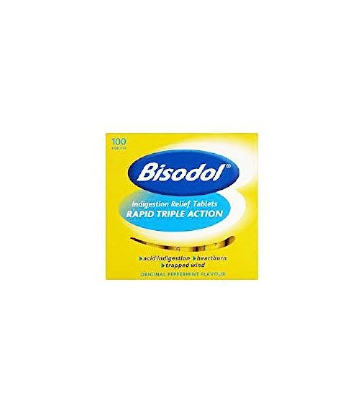Bisodol Indigestion Relief Tablets x100 - Fast-Acting Relief for Indigestion - Buy Online on GoSupps.com