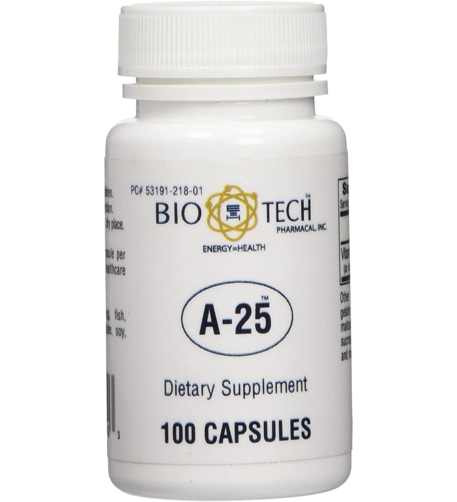 A-25 Vitamin A Palmitate Dietary supplement For vision immune Cell growth bone metabolism - 100 Capsules 1 Count (Pack of 1) Standard Packaging - Buy Online on GoSupps.com