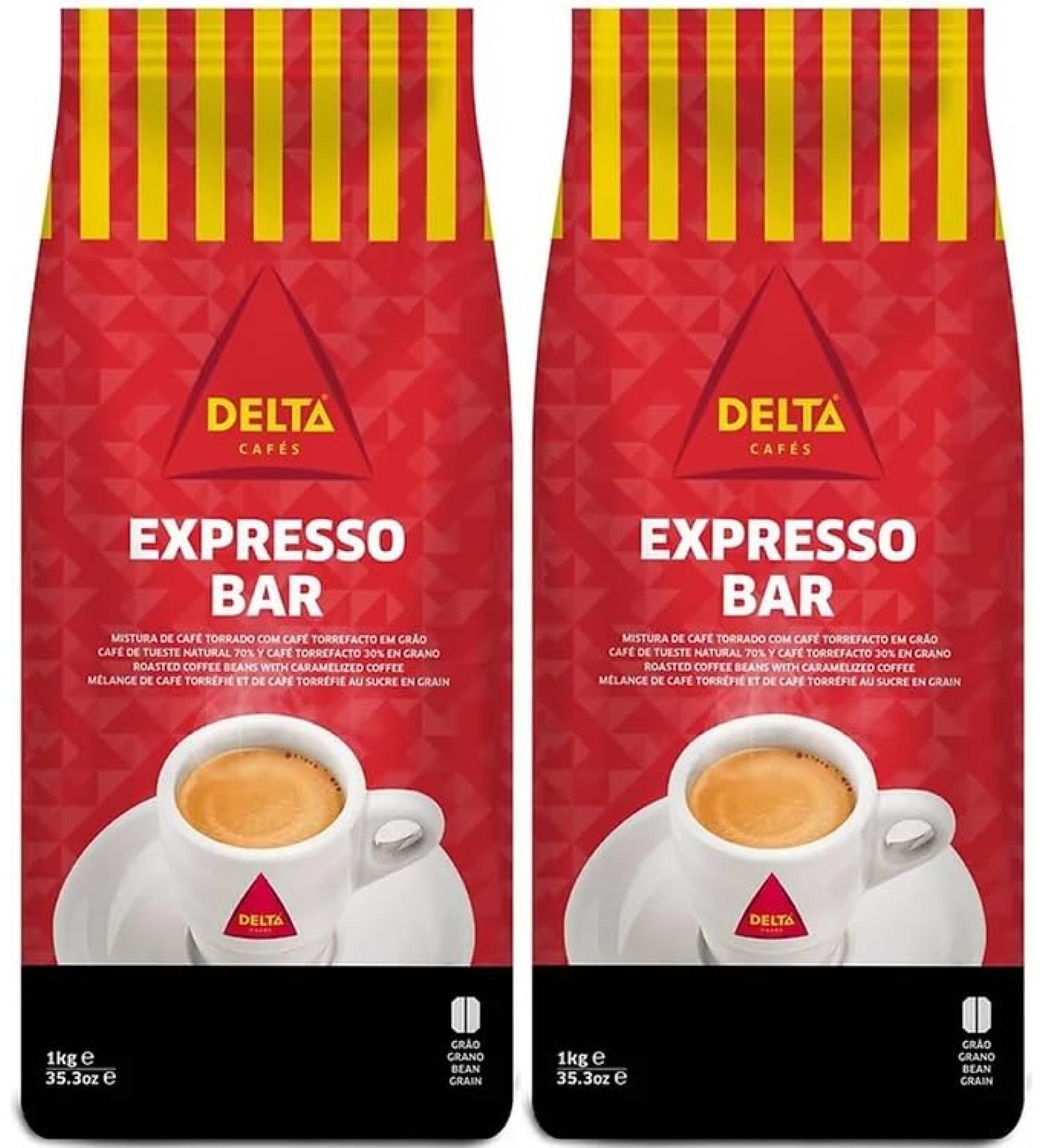 Delta Espresso Bar Roasted & Torrefacto Coffee Beans - 1kg - Pack of 2 (2kg)