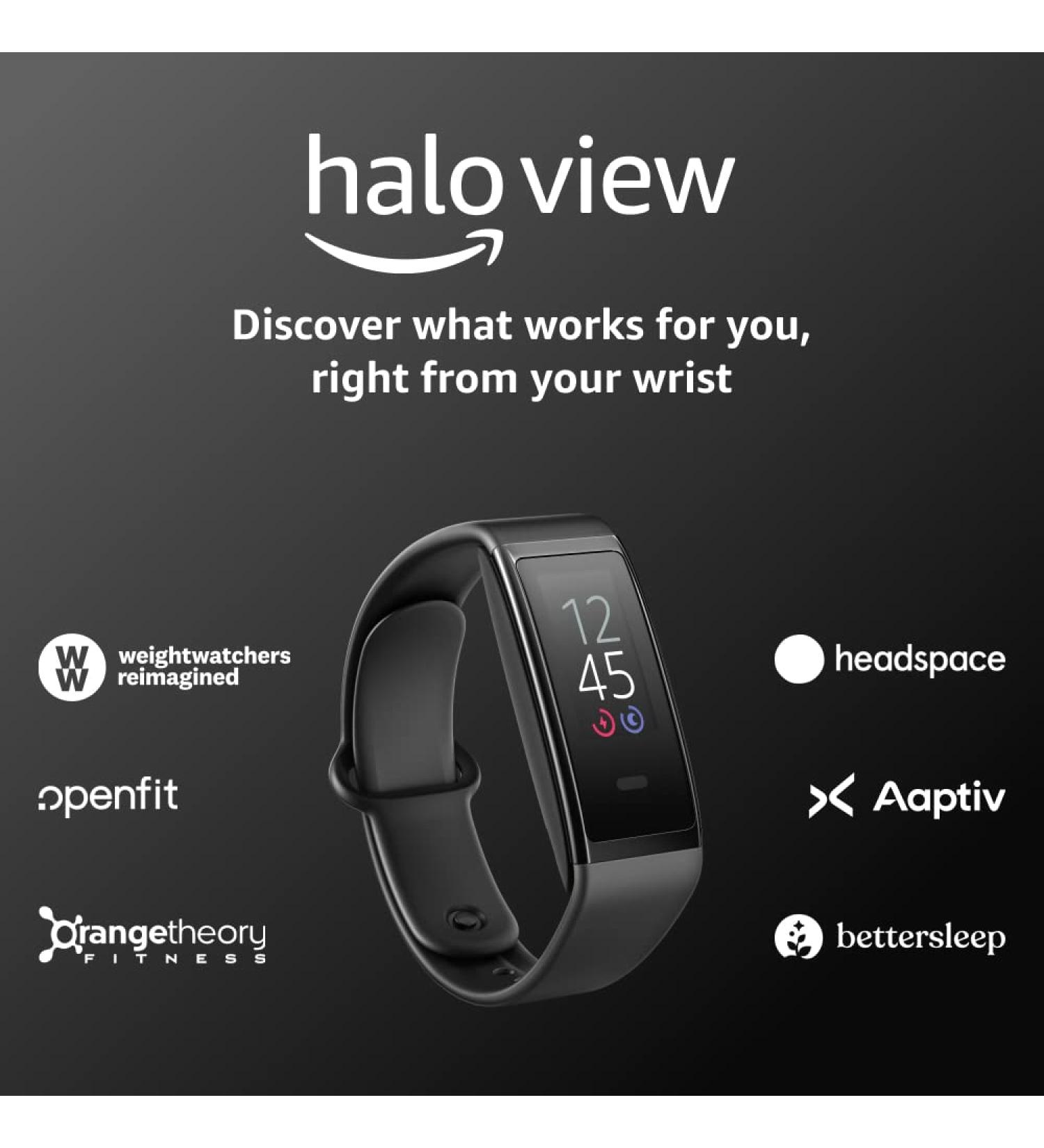 Amazon Halo View Fitness Tracker | Color Display for Heart Rate, Activity, Sleep Tracking | Active Black Medium/Large Sport Band - Buy Online on GoSupps.com