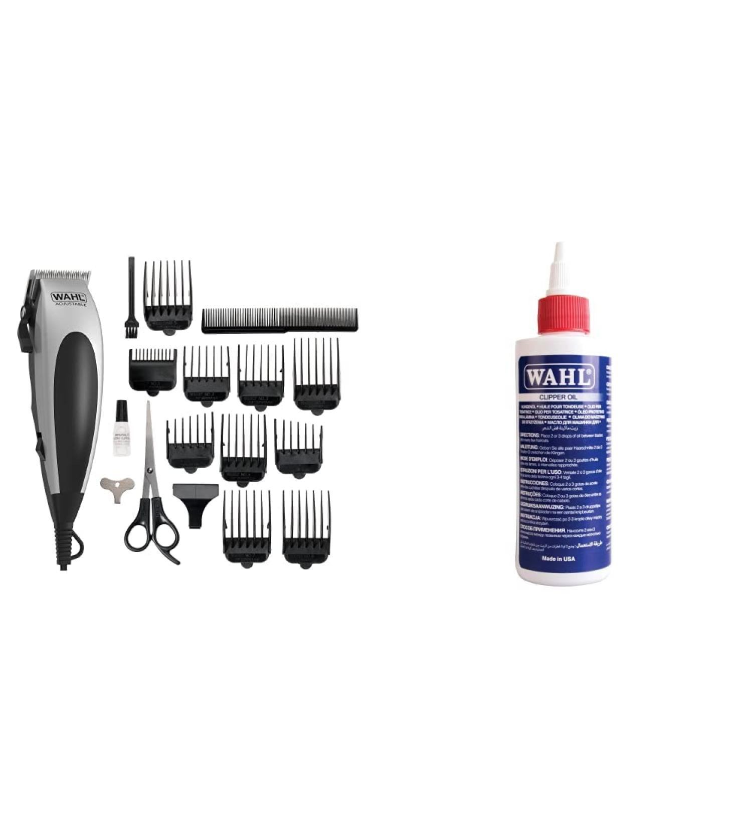 Wahl Vogue Corded Hair Clipper Hair Clippers Male Grooming Kit Mains Powered Clipping Precision Cutting Blades & Clipper Oil Blade Oil for Hair Clippers 250 ml Wahl Hair Clipper + Clipper Oil - Buy Online on GoSupps.com