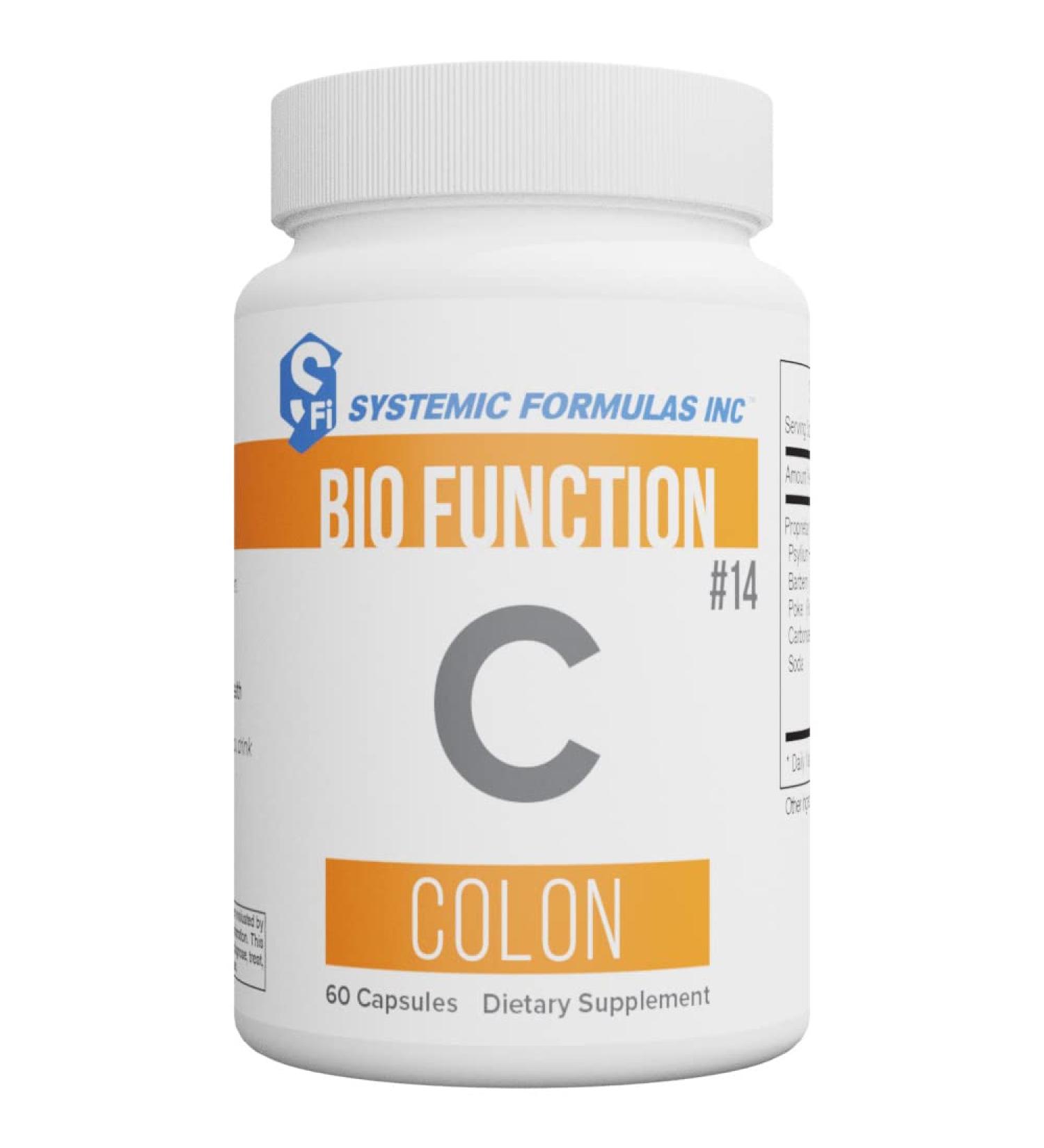 Systemic Formulas Bio Function C Colon - #14 60 Capsules. Liver and Colon Support Colon Care. Mildly Laxative for Temporary weak Bowel Function. Healthy Liver Pills detoxify Liver - Buy Online on GoSupps.com