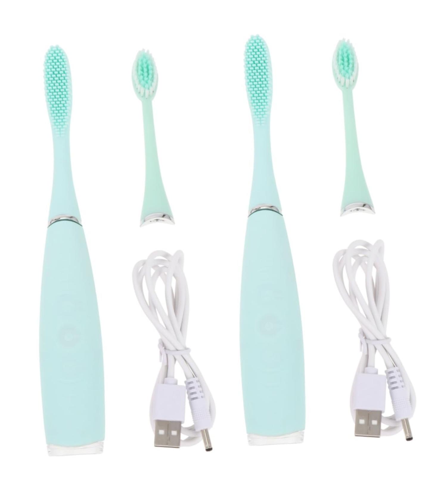 Buy FRCOLOR 2pcs Electric Toothbrush Set | Rechargeable Travel Toothbrush & Replacement Heads | Soft Bristle Automatic Toothbrush for Adults - Fast International Shipping - Buy Online on GoSupps.com