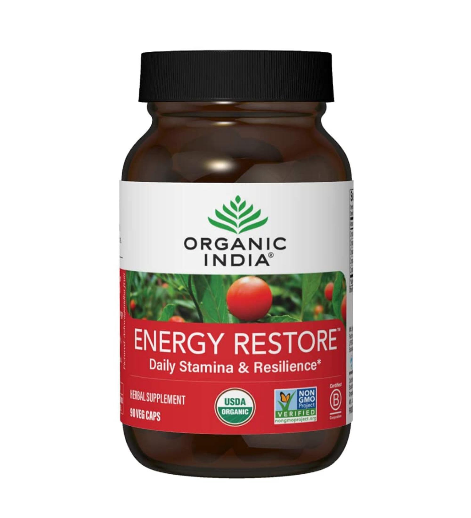 Organic India Energy Restore - Daily Stamina & Resilience 90 Veg Caps - Buy Online on GoSupps.com