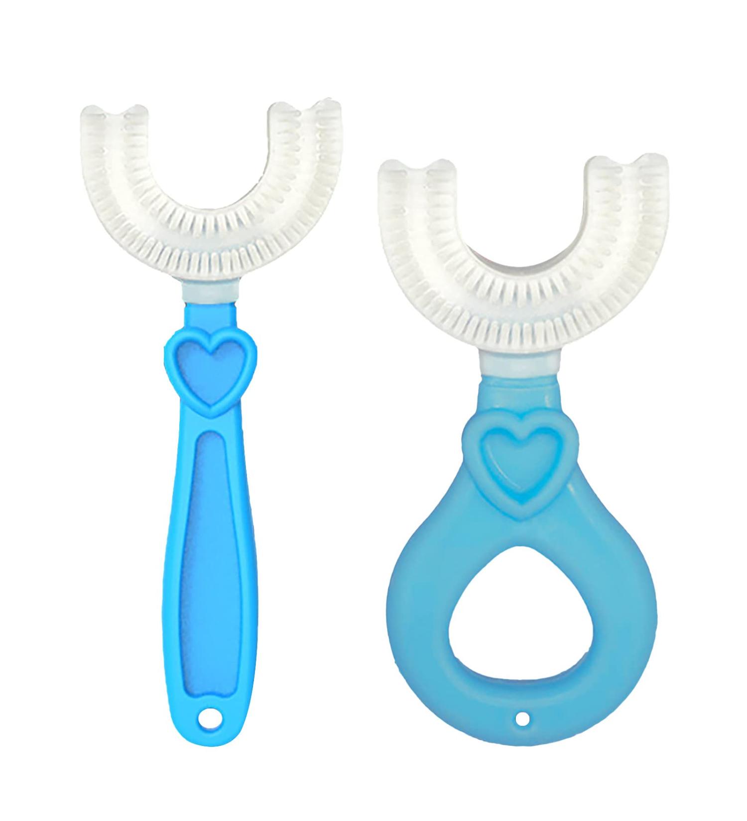 Tinade 4-Piece U-Shaped Toothbrush Set for Kids - Portable Silicone Toothbrushes for Girls - 360 Food Grade Brush - Ideal for Young Children - Buy Online on GoSupps.com