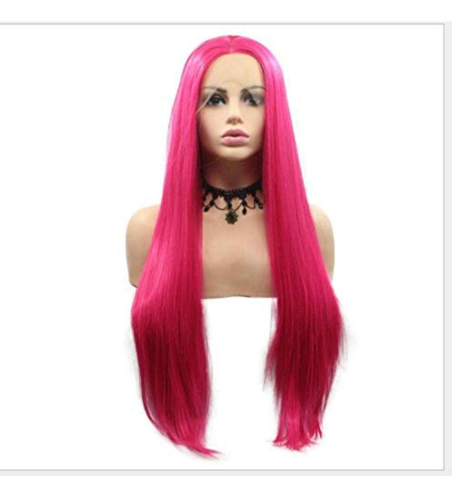 Buy BGHJUE Wig Accessories for Women - Synthetic Dark Root High Temperature Long Straight Hair Wig in Natural Pink - Buy Online on GoSupps.com