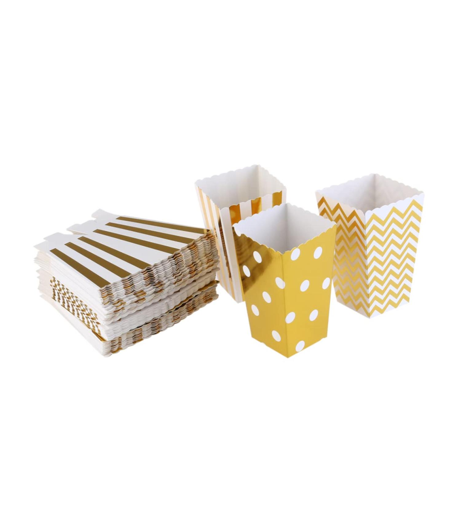 OHPHCALL 50pcs Boxes Popcorn Buckets Holiday Small Popcorn Boxes Popcorn Container Kids Decor Mini Popcorn Favor Boxes Popcorn Bags for Party French Fry Cups Candy Tableware Paper medium Golden - Buy Online on GoSupps.com