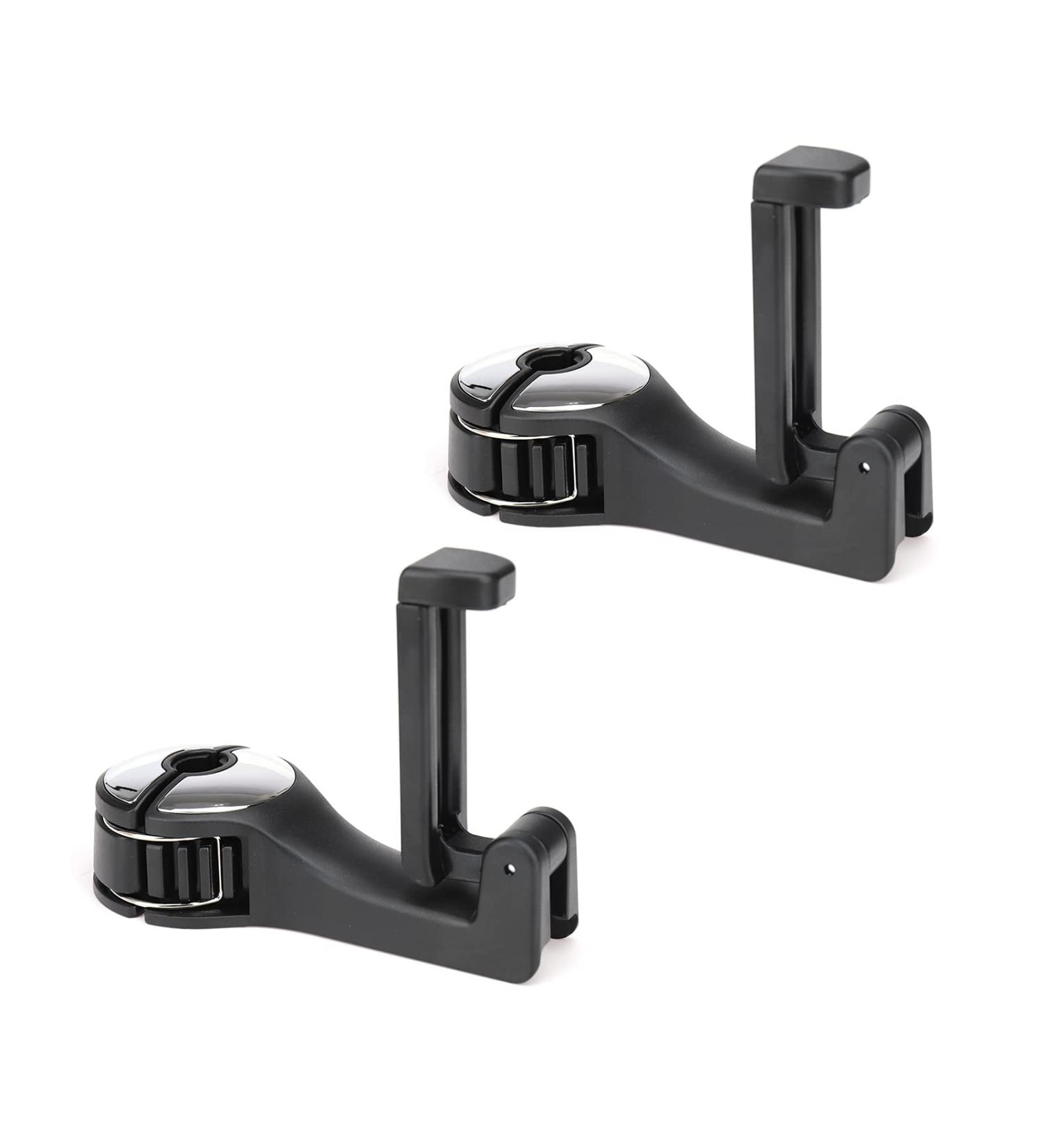 Enlace Rear Hooks for Car Seats with Cell Phone Holder - Headrest Hooks for Bags & Handbags Silver 2 Pieces - Shop Internationally - Buy Online on GoSupps.com