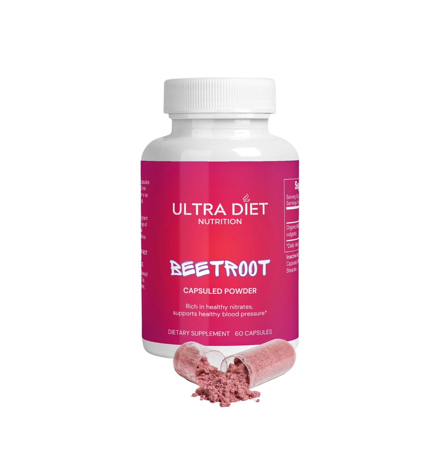 Organic Beetroot Capsules 1300mg - 100% Natural Non-GMO | Boost Nitric Oxide | 60 Capsules - Buy Online on GoSupps.com