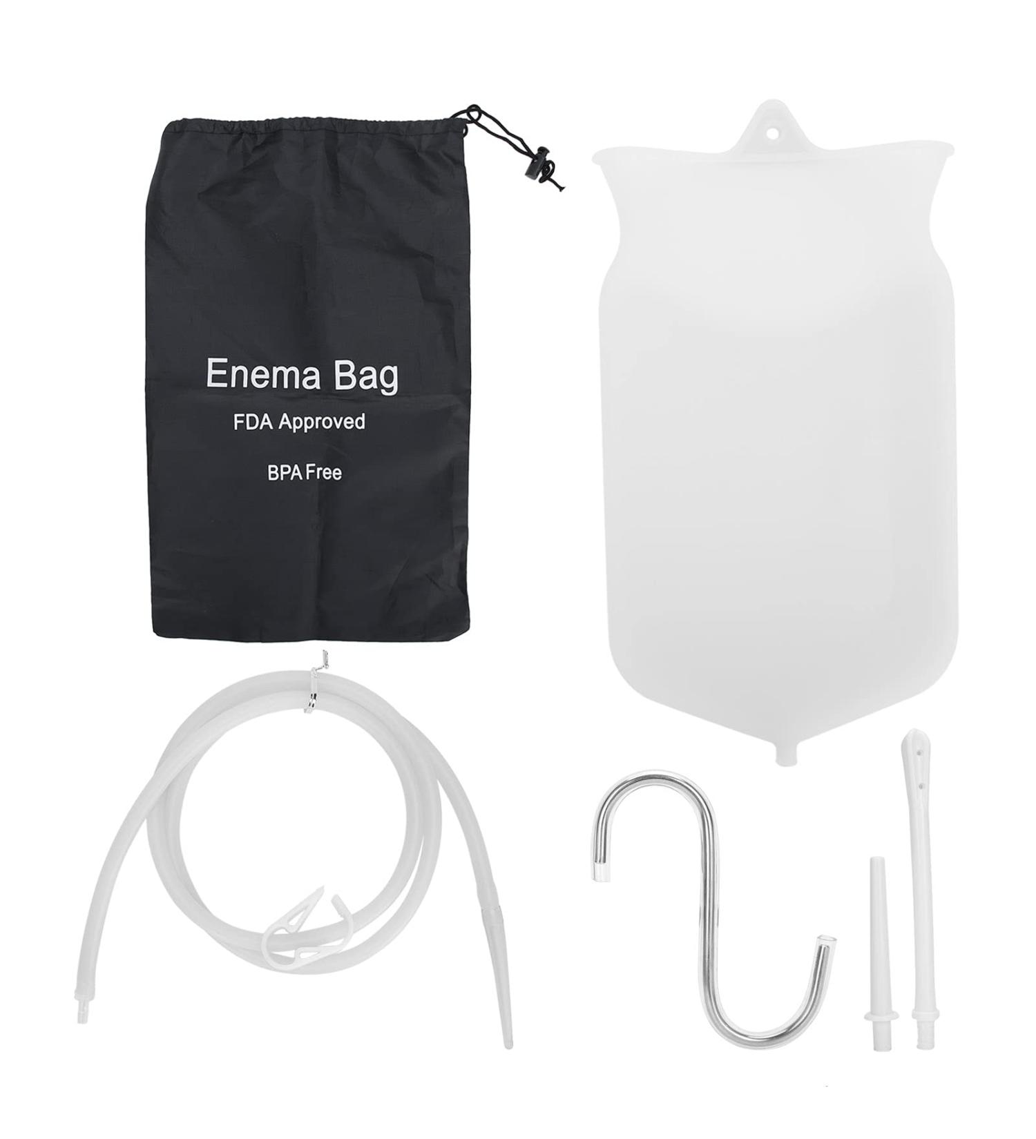 Coloring Bags & Anggrek 2L Silicone Rubber BPA-Free Enema Kit - 160cm Hose with Precise Water Flow Control for Coffee & Water Cleansing - Buy Online on GoSupps.com