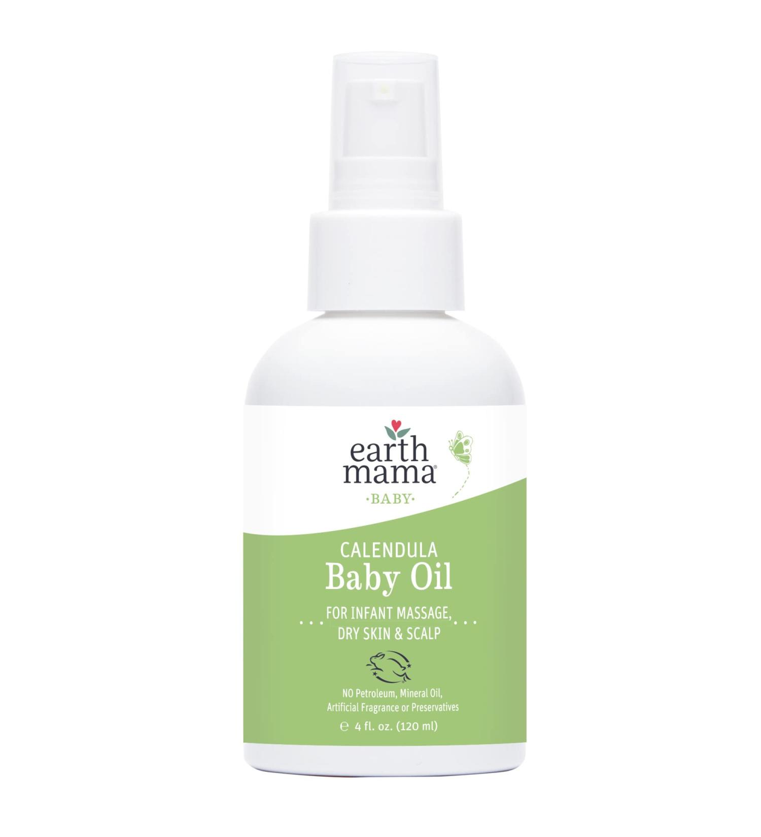 Earth Mama Calendula Baby Oil for Infant Massage - 4 oz | Gentle & Natural Care - Buy Online on GoSupps.com
