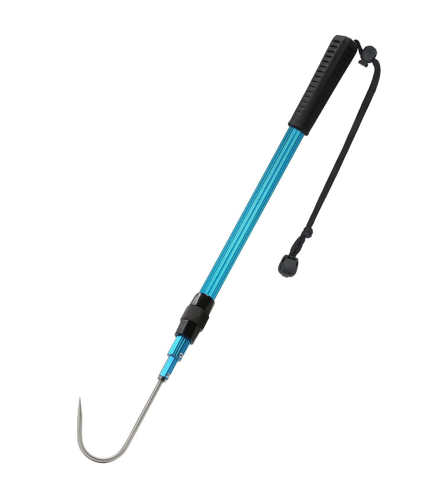 SANLIKE Telescopic Fish Gaff with Stainless Steel Fishing Spear Hook - 47.2 IN Blue - Buy Online on GoSupps.com