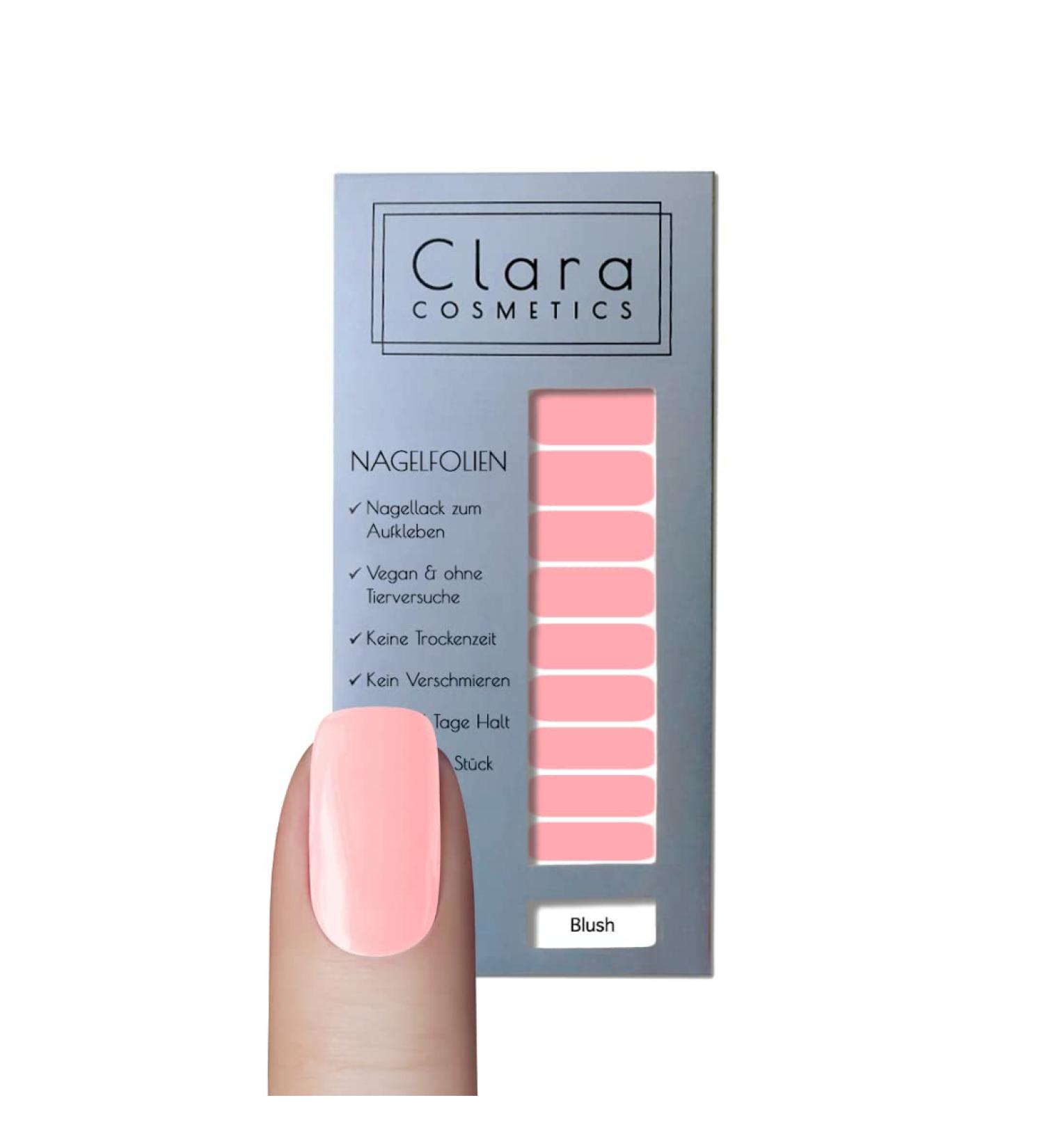 Buy Original Clara Cosmetics Nail Polish - 25 Self-Adhesive Nail Films | 2022 Test Winner in Austria | Up to 4 Applications | Trendy Blush Colors - Buy Online on GoSupps.com