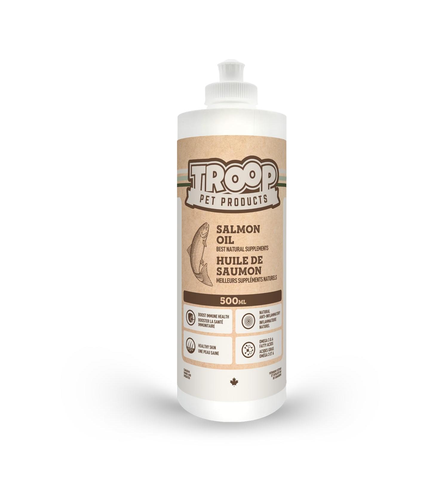 Troop Pet Products Salmon Oil Fully Natural Single Ingredient for Decreased Inflammation Shedding and Joint Discomfort (500ml)