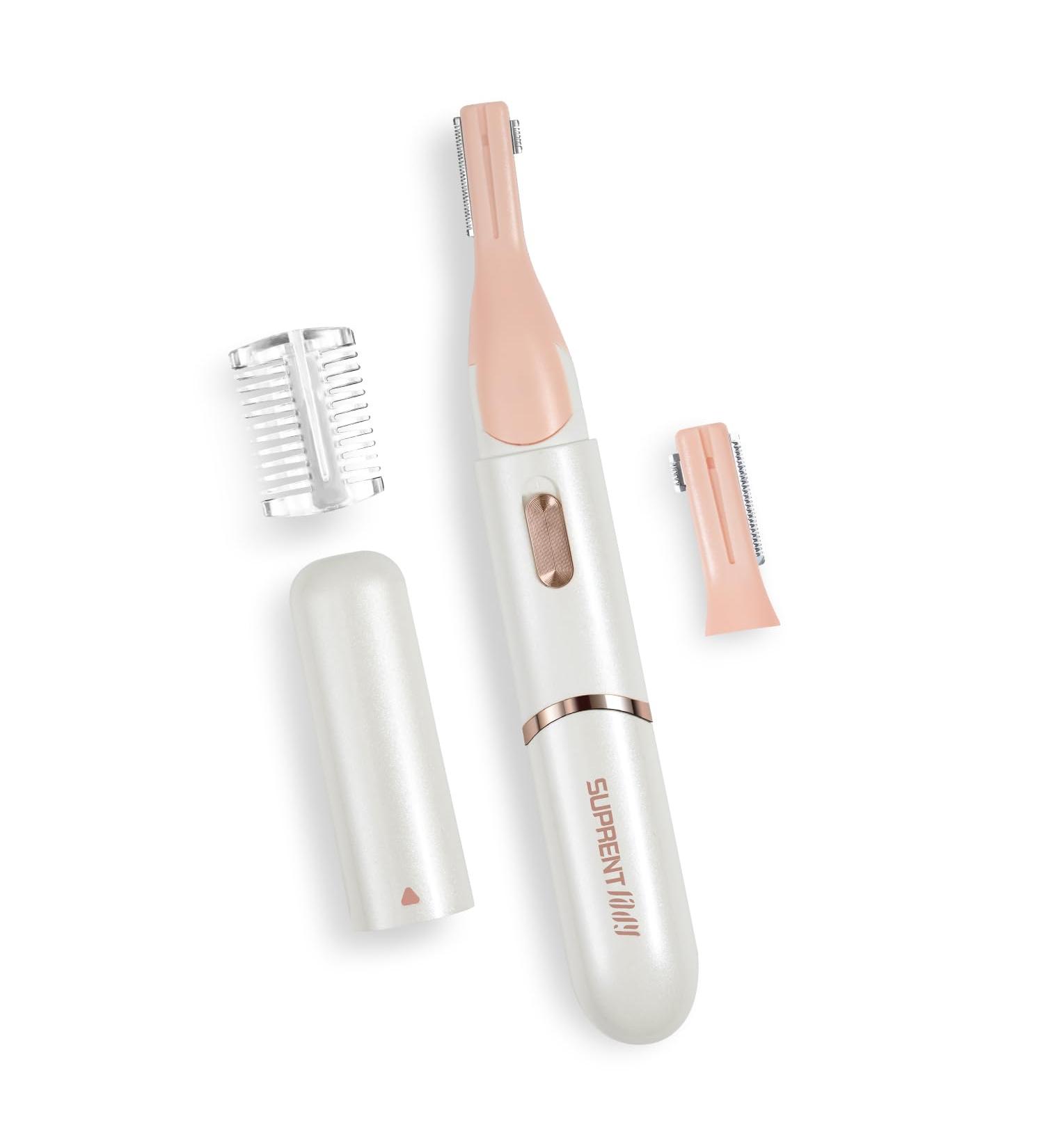 SUPRENT Women s Facial Hair Remover & Eyebrow Trimmer - Painless Rechargeable Razor for Lips Cheeks Ears Neck - Easy Cleaning Pivoting Head - White - Buy Online on GoSupps.com