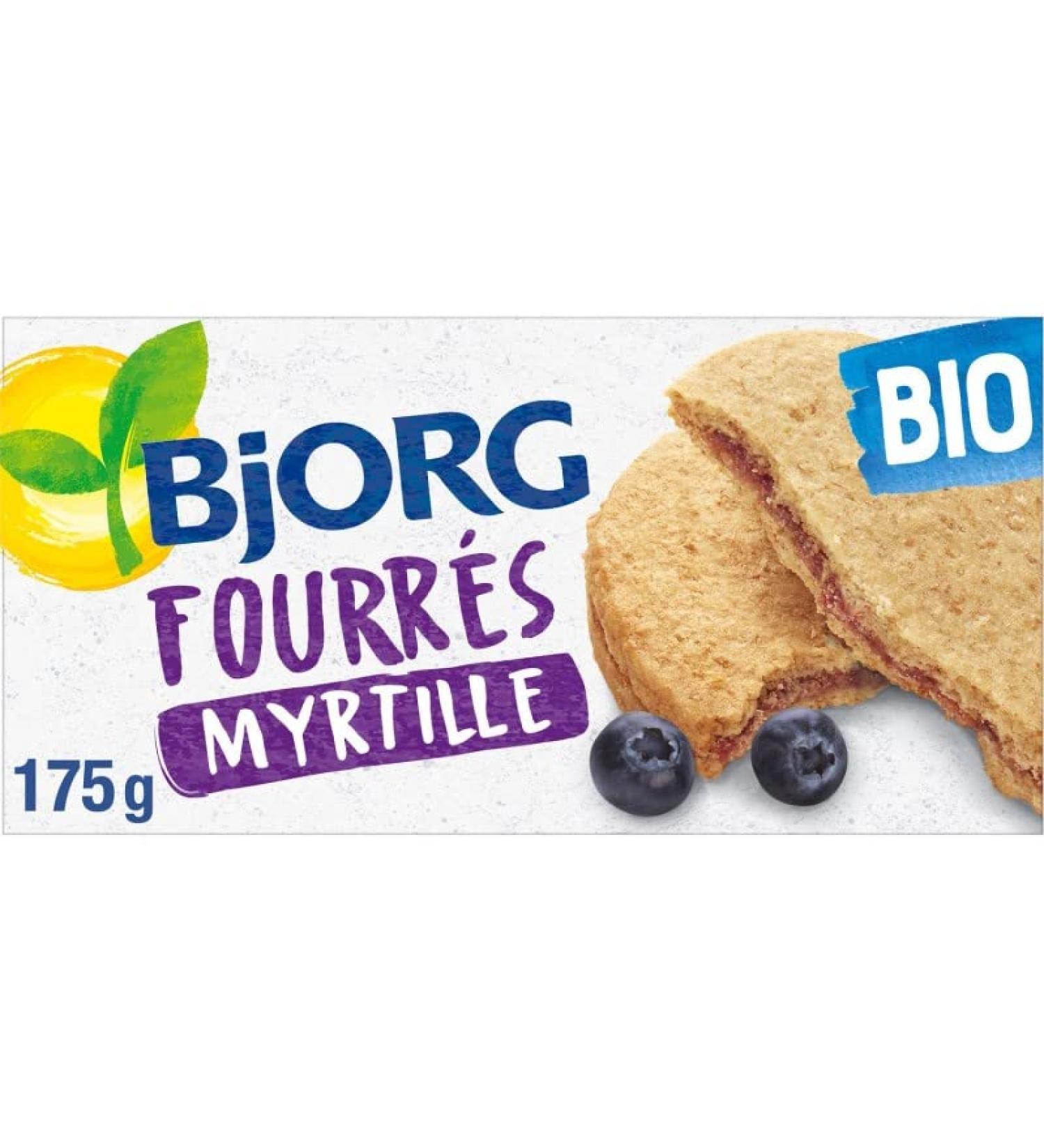  G n rique BJORG - Organic Blueberry Filled Biscuits - 175g - Delicious and healthy flavor - Ideal for diet snacks - Pack of 4 - Buy Online on GoSupps.com