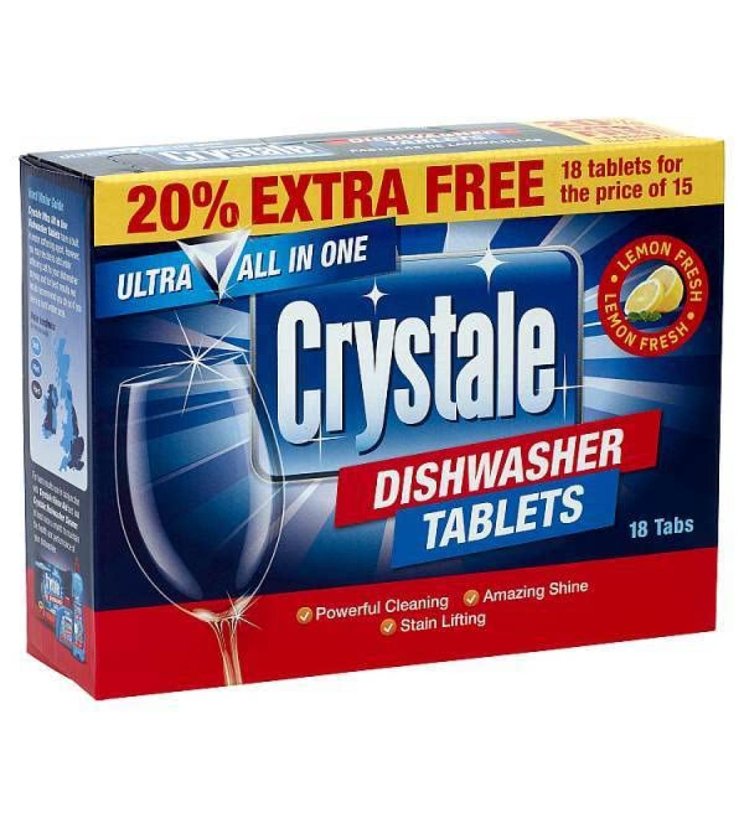 Crystale 18 Dishwasher Tablets x 15 pack