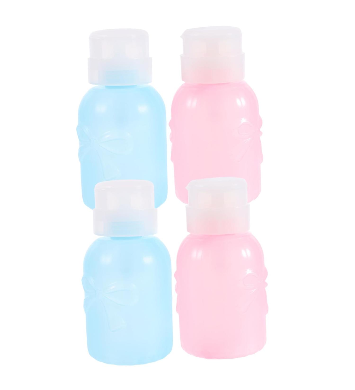  MAGICLULU MAGICLULU 4 Pcs Pink Nail Polish Liquid Pump Bottles Clear Plastic Leak Proof - Buy Online on GoSupps.com