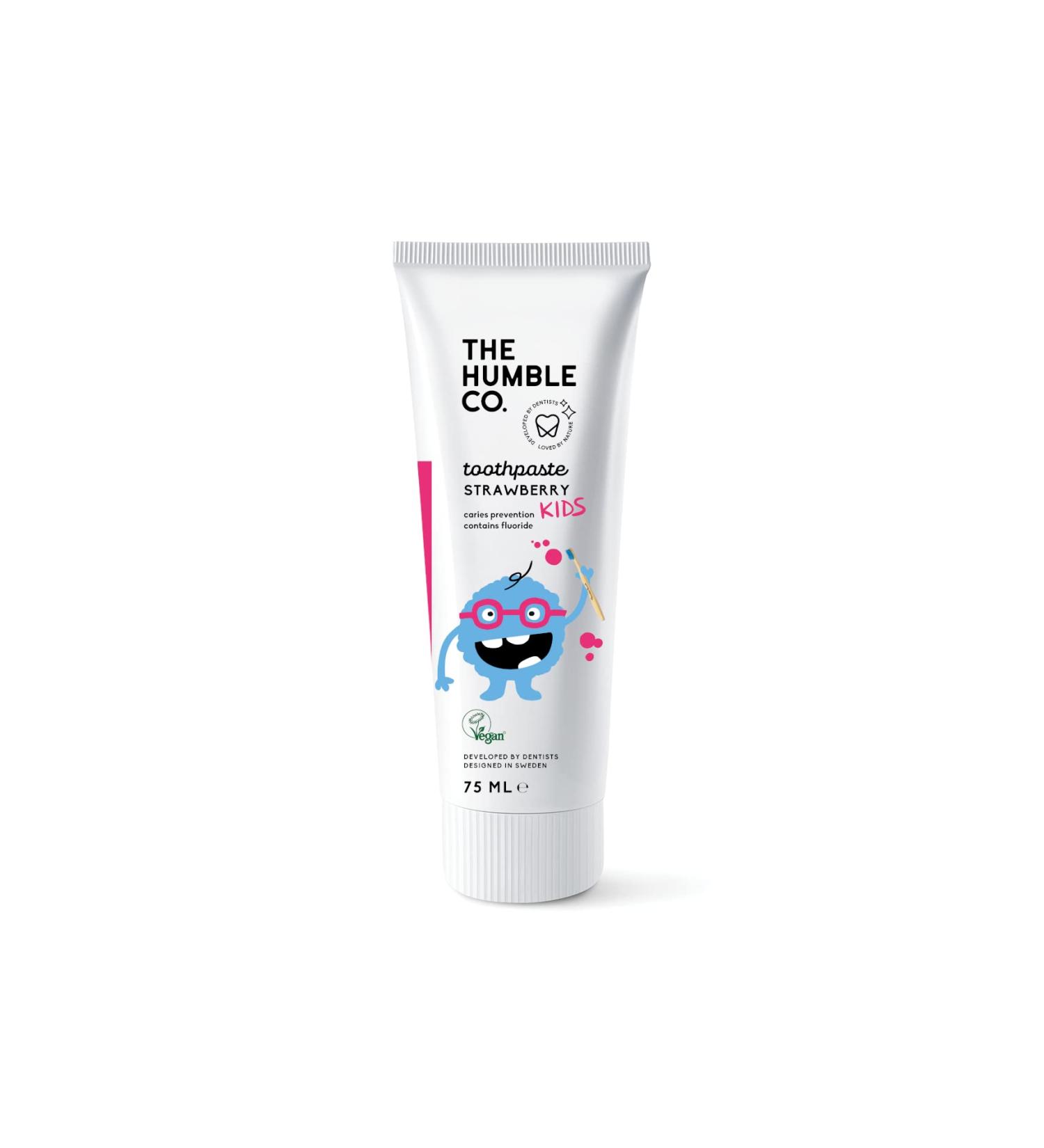 Humble Natural Toothpaste - Toothpaste - with fluoride - Kids strawberry - Children's strawberry - 5 x 75 ml