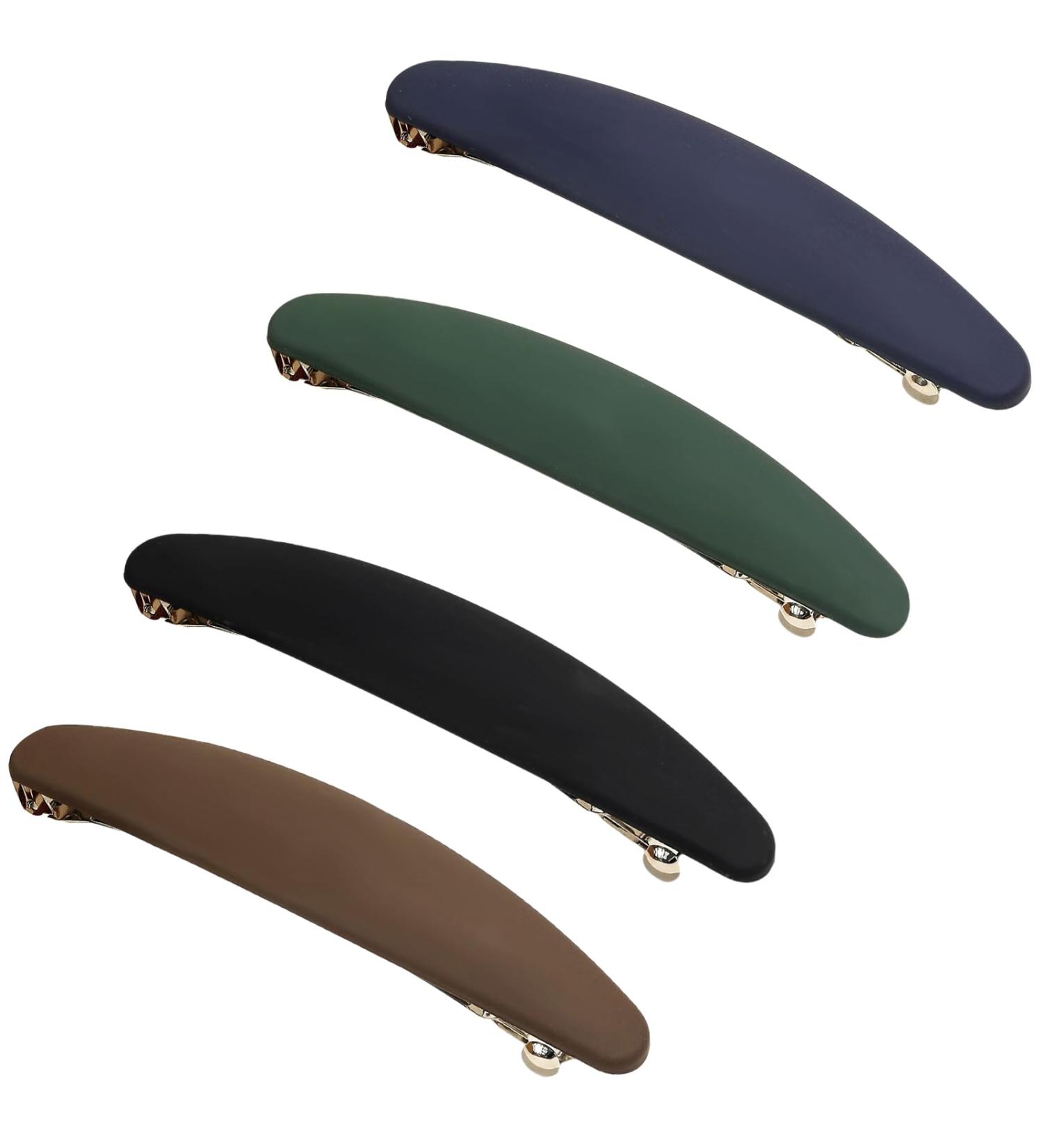 Set of 4 Oval spring clip Matte Hair Clips Colored Hair Barrettes Metal Snap-on Hair Pins Oval Frosted Spring Clip Back Head Plate Hair Clip Elegant French Clip Barrettes for Women Ladies - Buy Online on GoSupps.com