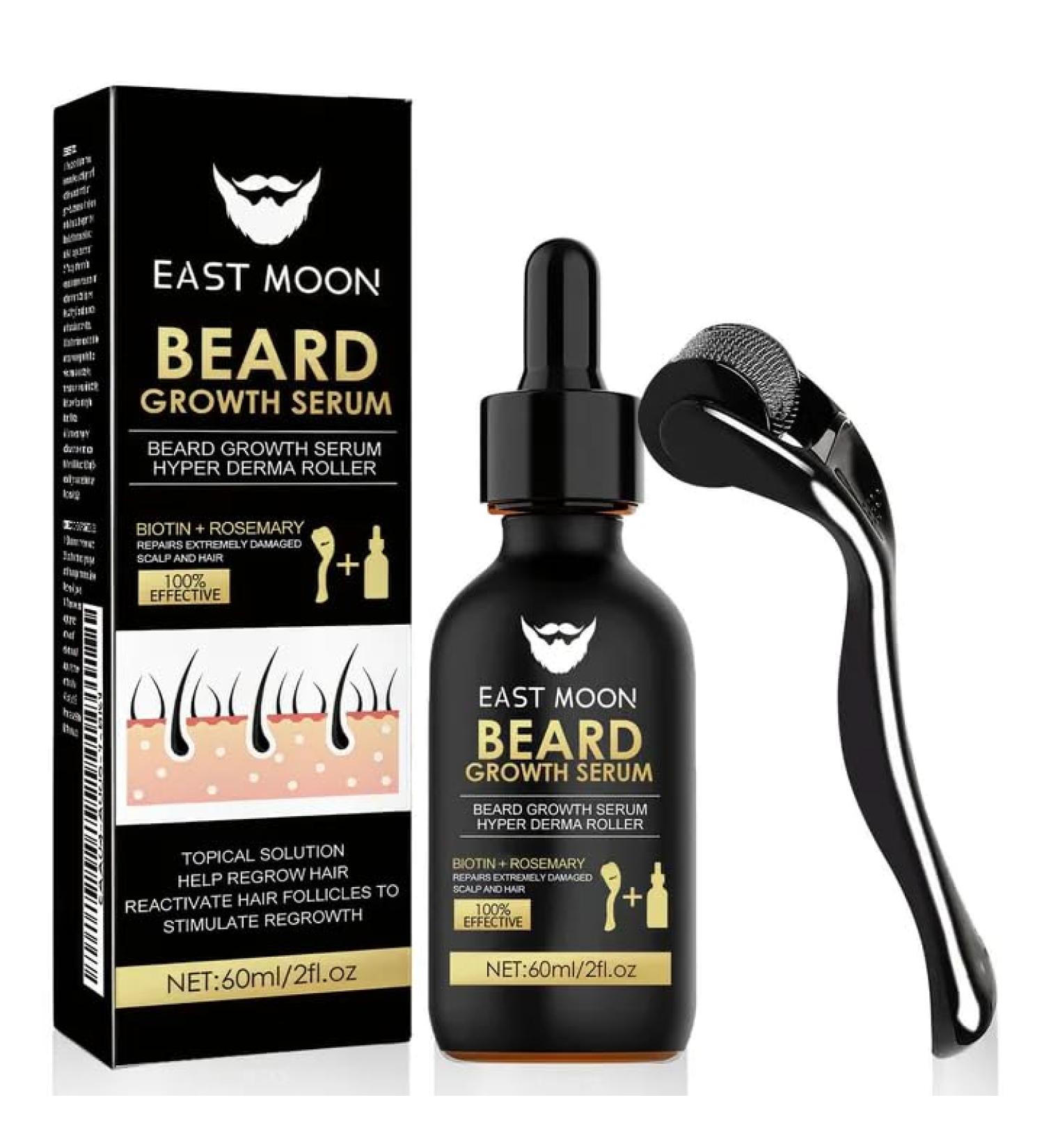 60ml Huile barbe homme Huile Pousse Barbe avec Rouleau Barbe Kit de soins de barbe pour hommes Soin Barbe Homme pour le soin quotidien de la barbe de enti re Cadeau Homme - Buy Online on GoSupps.com