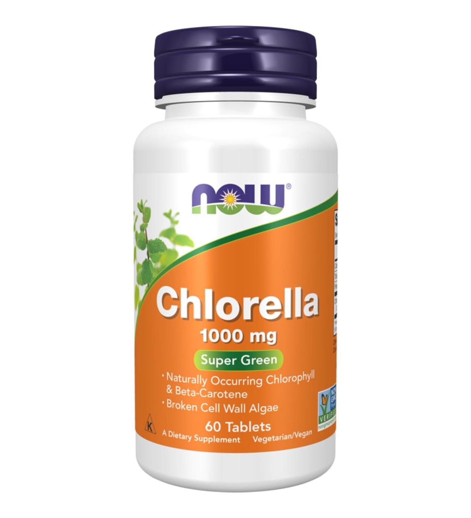 Now Foods Chlorella 1000mg Tablets with Broken Cell Walls 60 Vegan Tablets | Lab-Tested, Soy Free, Gluten Free, Vegetarian, GMO Free - Buy Online on GoSupps.com