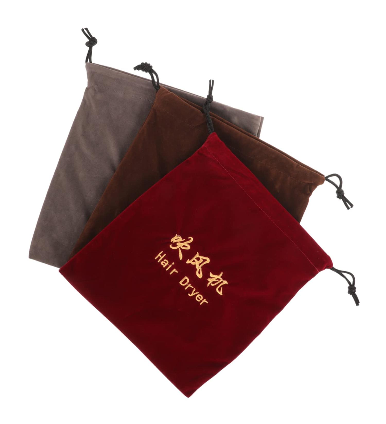 NOLITOY 3 Pcs Hair Dryer Storage Bag Travel Hair Dryer Hair Tools Travel Bag Hair Dryer Bag Velvet Bag Cloth - Buy Online on GoSupps.com