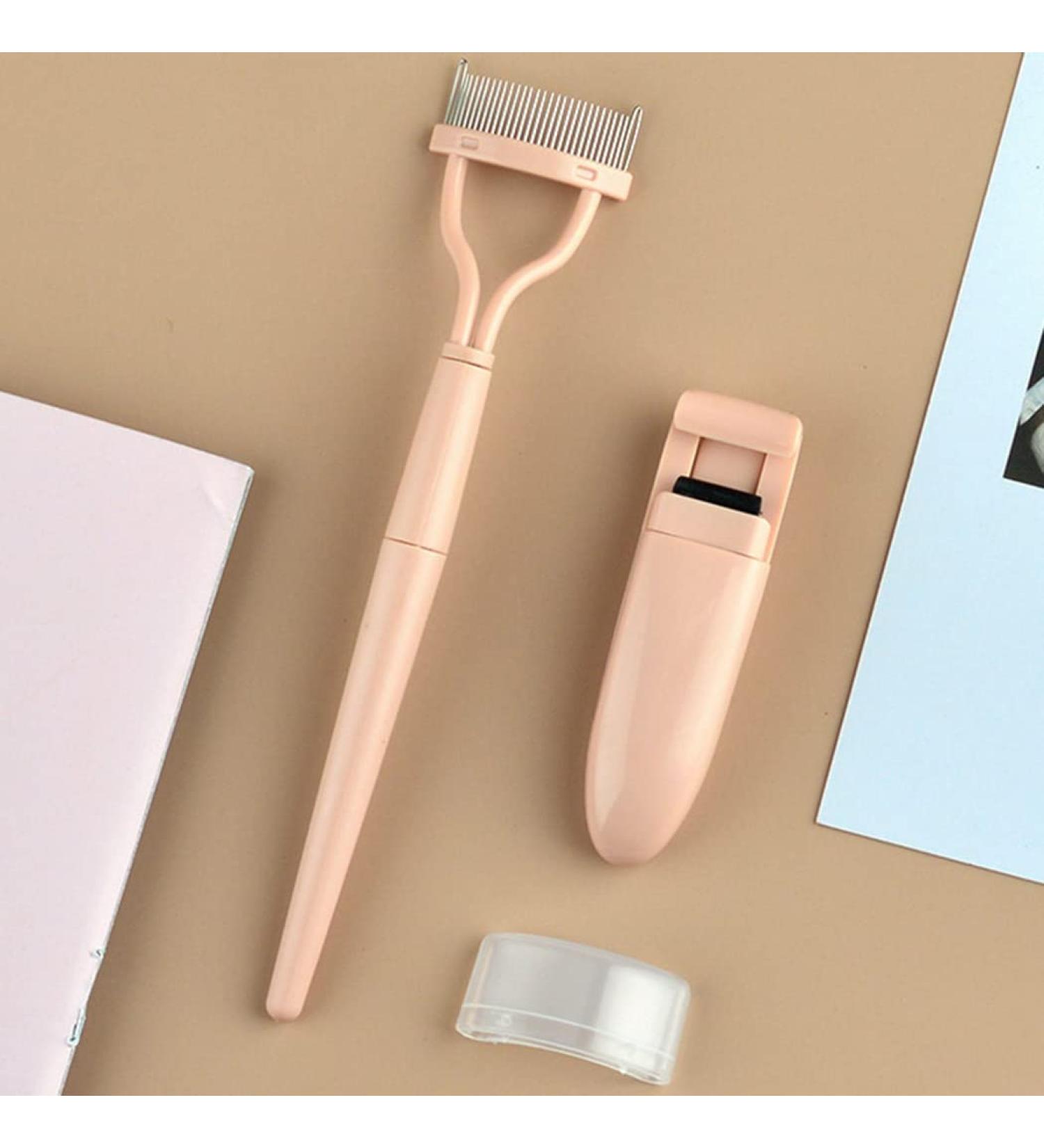 Buy Portable Eyelash Curler Set with Comb - Pink Mini Eyelash Curlers & Separator for Women | Perfect Makeup Tool for Stunning Eyes - Buy Online on GoSupps.com