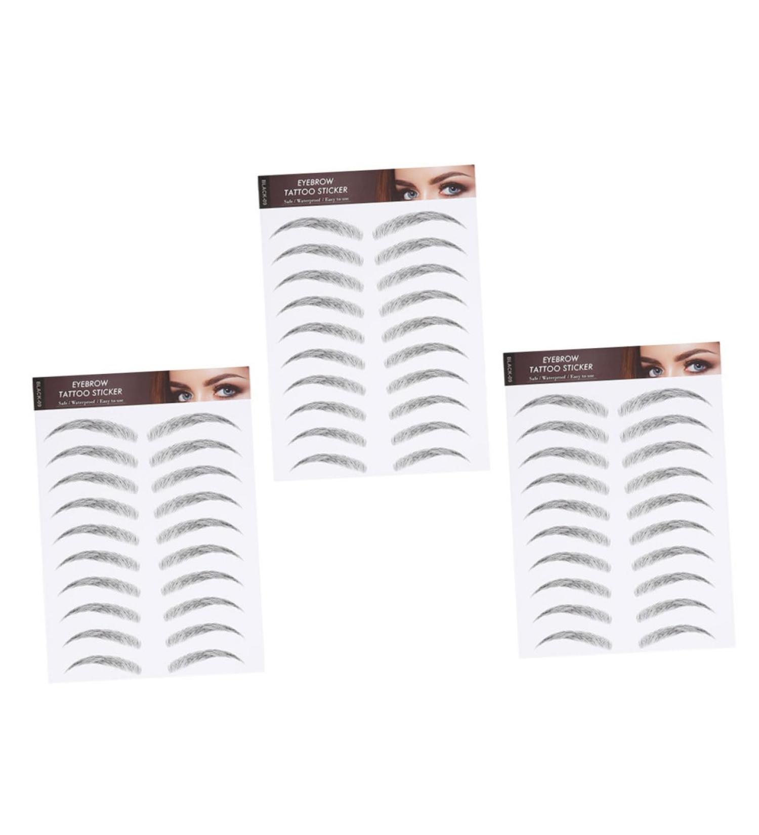 OHPHCALL Black Makeup 3 Sheets Waterproof Eyebrow Stickers Black Stickers Fake Eyebrows Imitation Eyebrow Sticker Make up - Buy Online on GoSupps.com