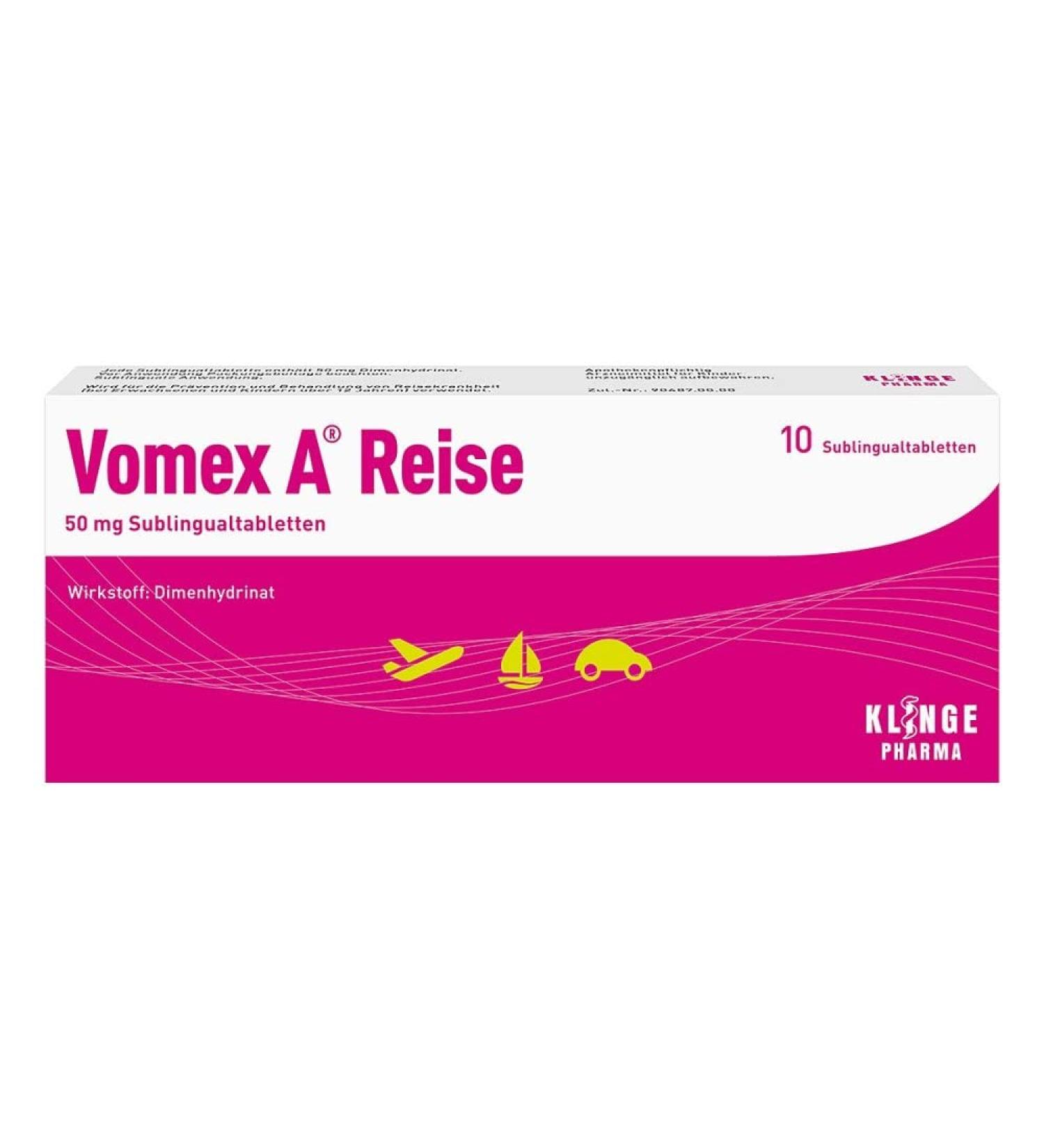Buy VOMEX A Reise 50 mg Sublingual Tablets - Fast Shipping Worldwide | 10 PCs - Buy Online on GoSupps.com