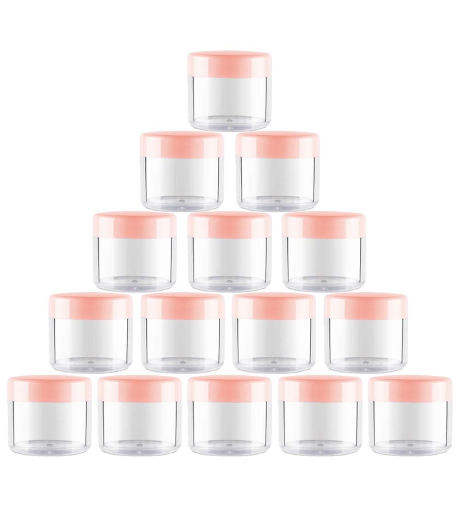 YUIP 30 Pieces Cosmetic Container 20ml Plastic Travel Jars Round Clear Wide-mouth Leak Proof Plastic Container Jars with Lids for DIY Travel Makeup Creams Lotion Lip Balm Eye Cream (1 oz Pink) - Buy Online on GoSupps.com