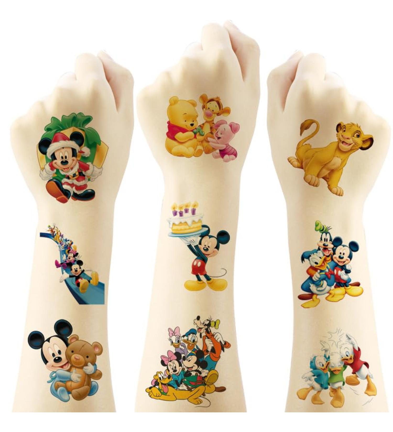 20pcs Mickey Mouse Temporary Tattoos for Kids Cute Fake Tattoos Stickers for Birthday Party Supplies Favors(5 x 5cm)