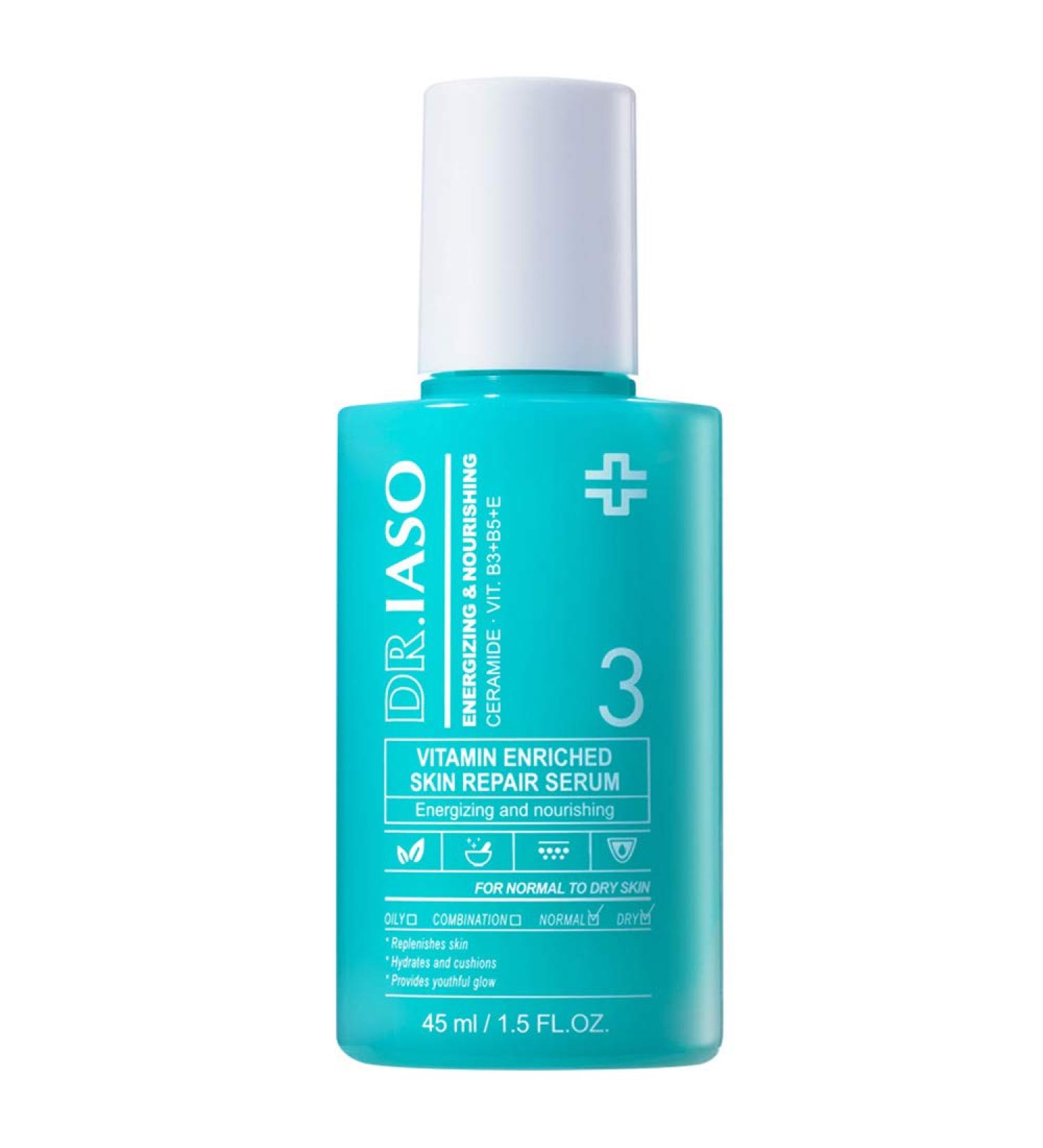 Dr. IASO Skin Repair Serum - Anti Aging & Anti Wrinkle Korean Beauty | Vitamin E & B Hyaluronic Acid for Radiant Skin - 1.5 oz - Buy Online on GoSupps.com