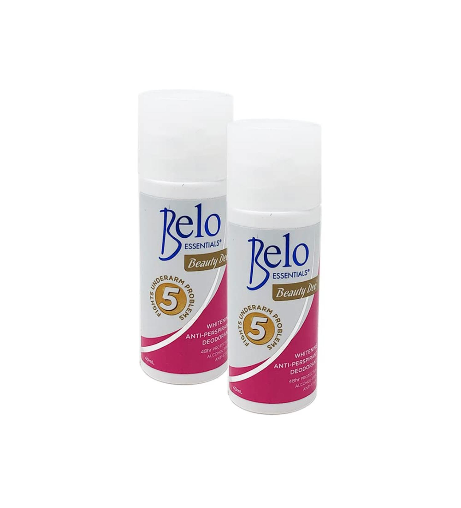 BELO Essentials Anti-Perspirant Whitening Deodorant 2 x 40ml - Large Size - Buy Online on GoSupps.com